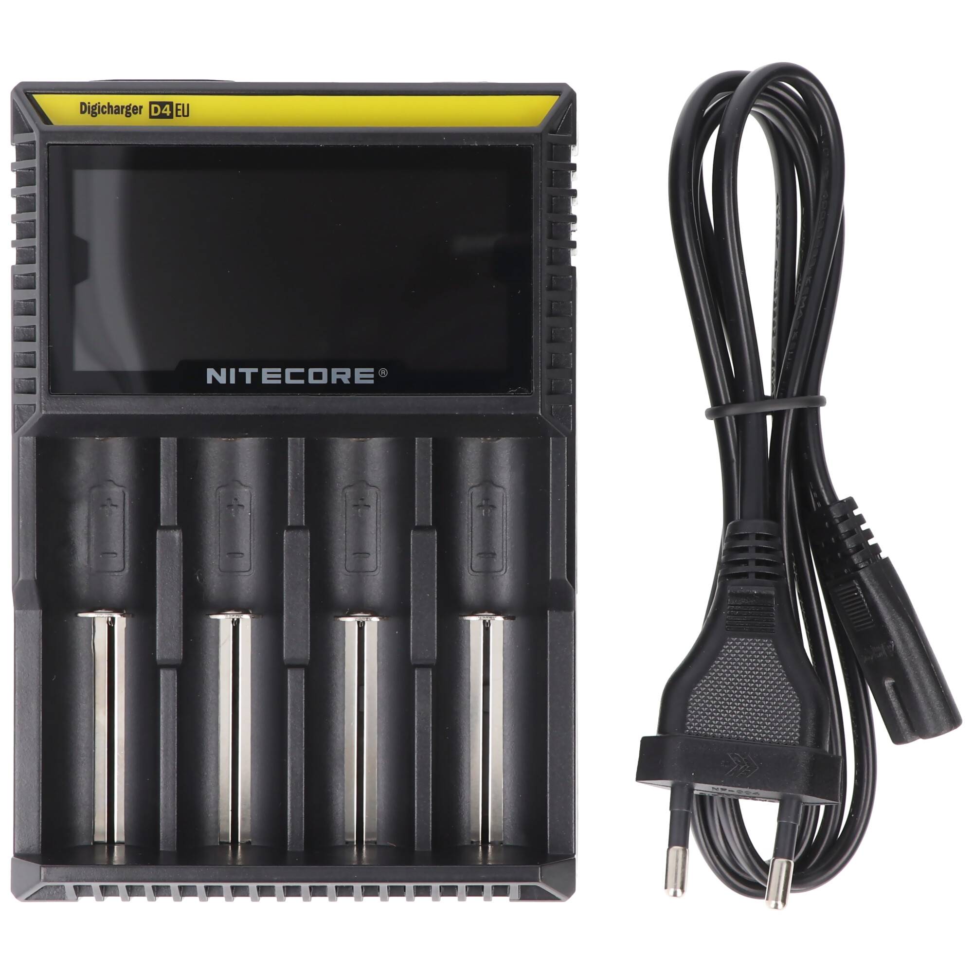 NiteCore Ladegerät Digicharger D4 EU mit Display für AAA, AA, C