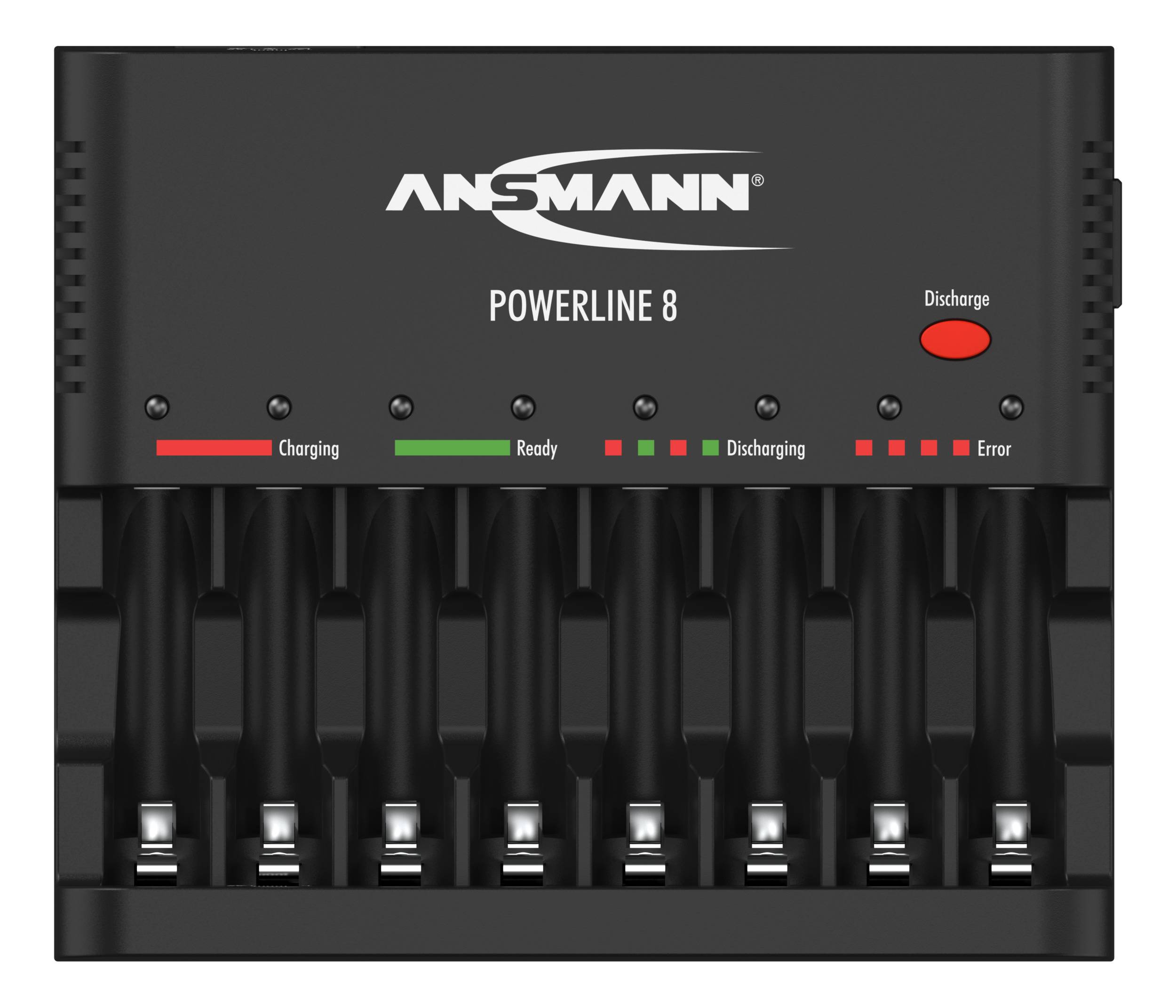 Ansmann Powerline 8 für 1-8 AA / AAA Akkus und USB-Ladebuchse 1001-0006
