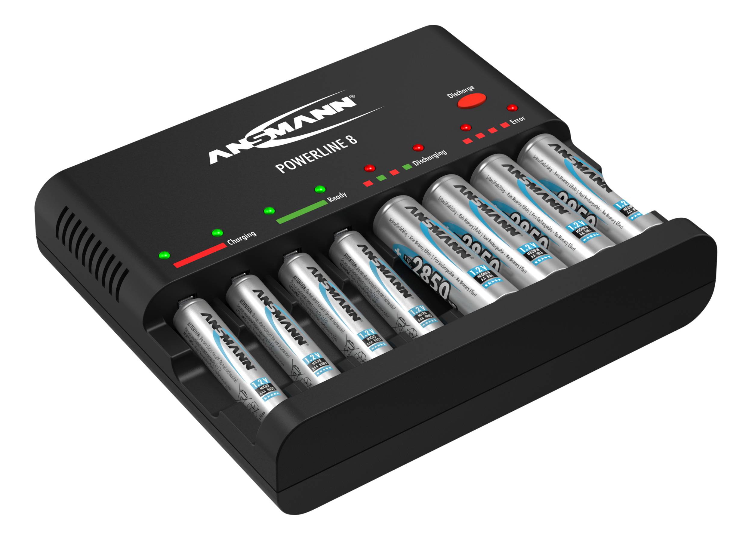 Ansmann Powerline 8 für 1-8 AA / AAA Akkus , ohne USB-Ladebuchse 1001-0006