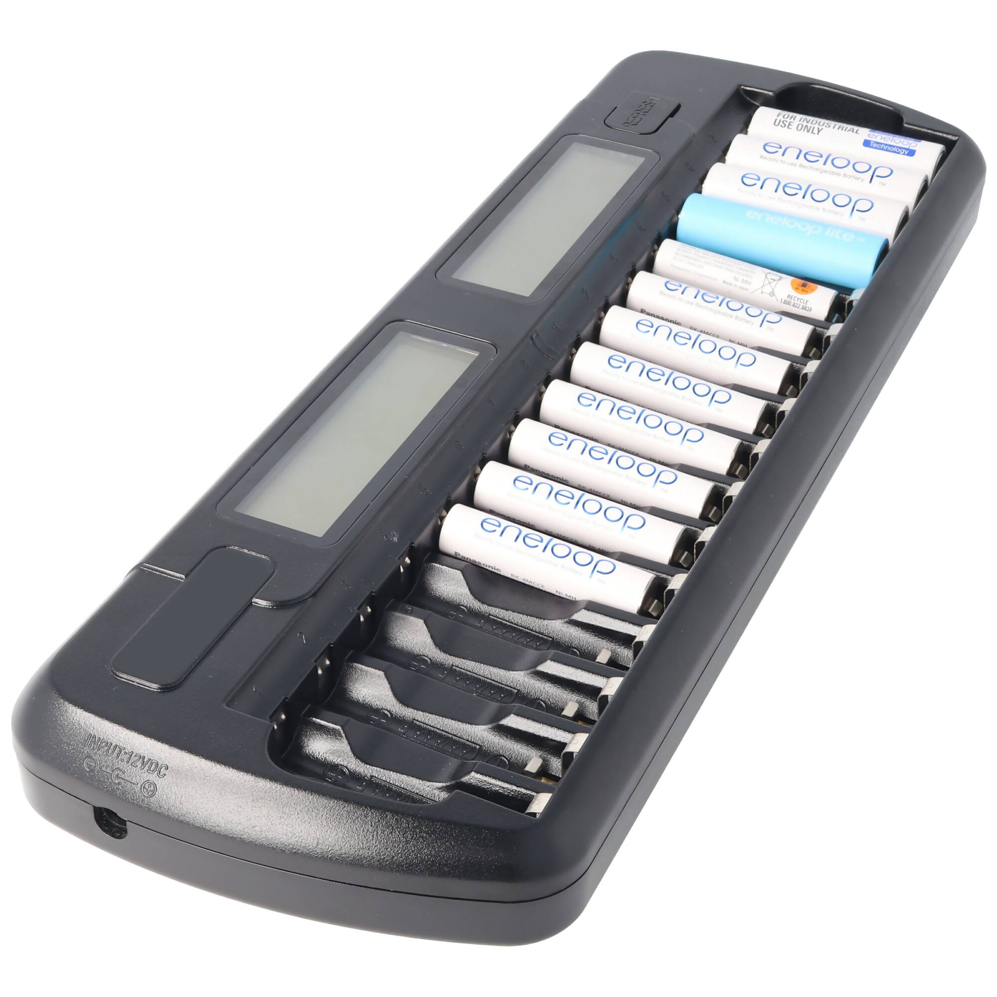 16fach Schnell-Ladegerät für 1 bis 16 Stück NiMH Akkus AA, AAA