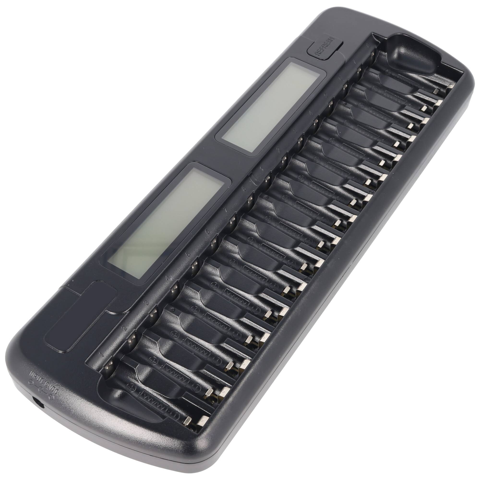 16fach Schnell-Ladegerät für 1 bis 16 Stück NiMH Akkus AA, AAA