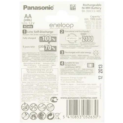 Panasonic eneloop Standard BK-3MCC Mignon AA 4 Stück und LCD Ladegerät BC 700 Panasonic eneloop Standard BK-3MCC Mignon AA 4 Stück und LCD Ladegerät BC 700