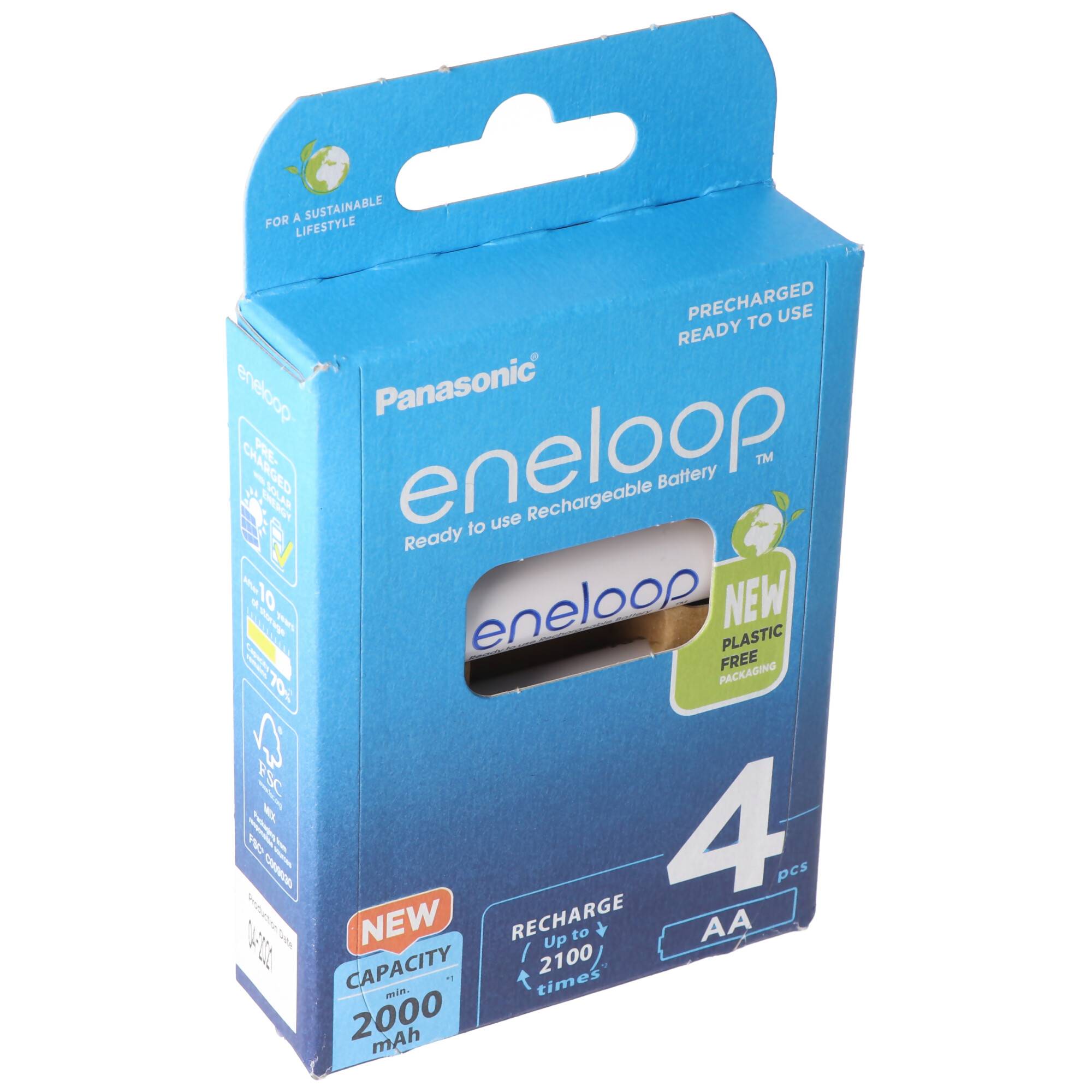 Panasonic eneloop Standard (ehem. Sanyo eneloop Standard) Akku Mignon/AA HR-3UTG 2000mAh 4er Pack