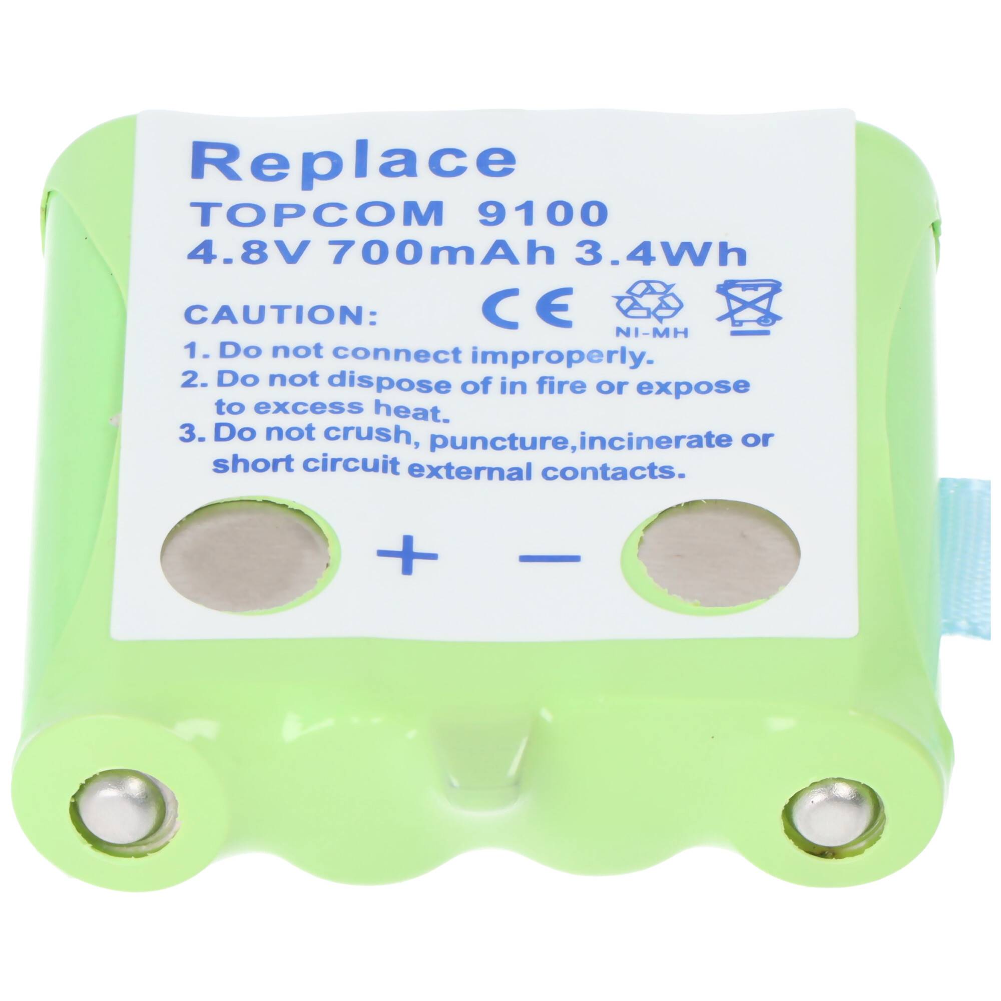 AccuCell Akku passend für Topcom Twintalker 9100 Akku TT9100, aber keinen Kontakt auf der Rückseite! Bitte daher unbedin
