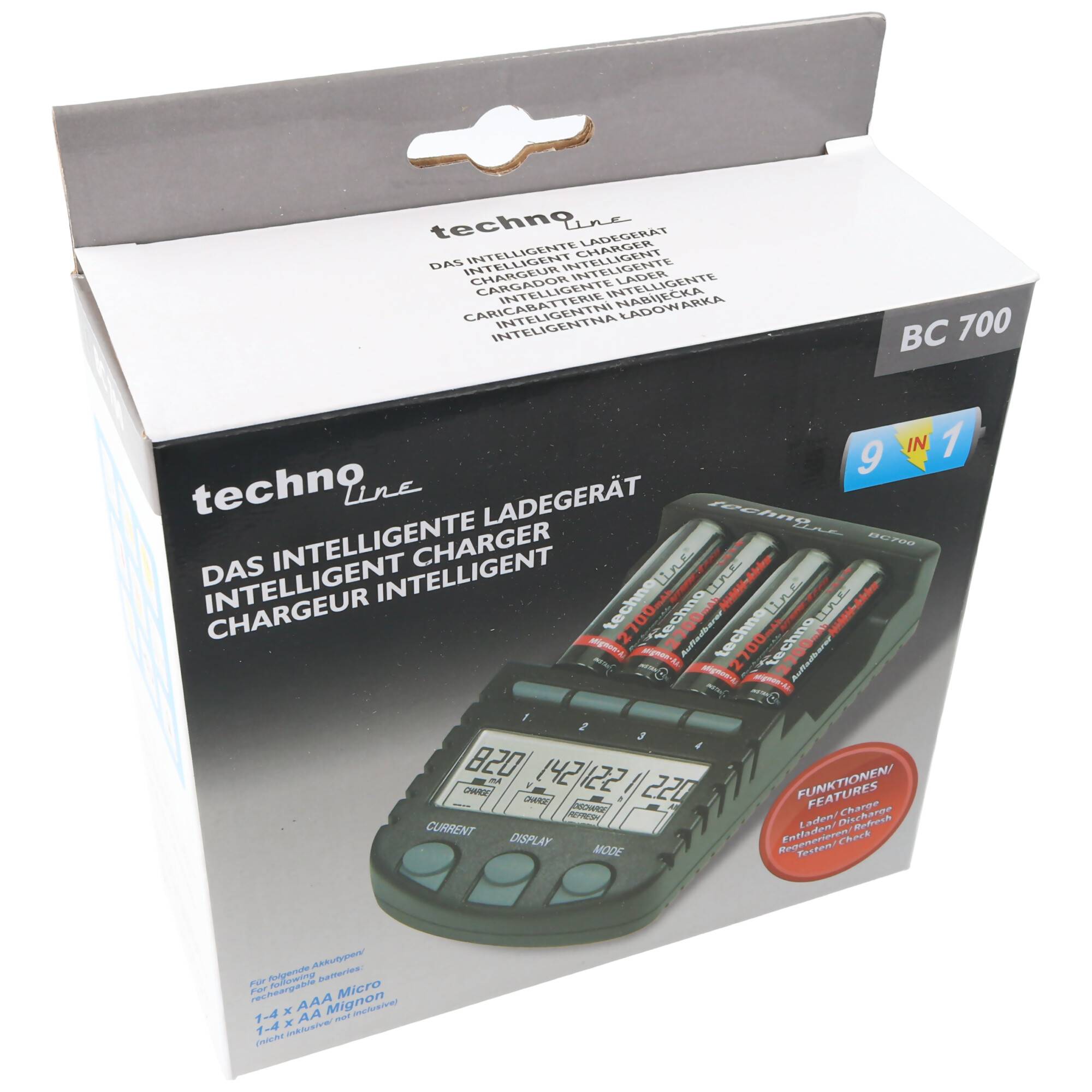 Schnell-Ladegerät BC 700 mit Entladefunktion und LCD-Display