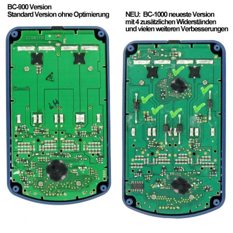 BC1000 Schnell-Ladegerät mit LCD-Display, Entladefunktion, Akku