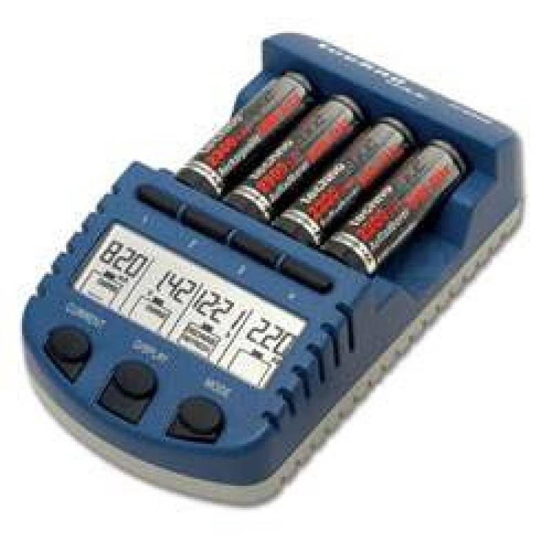 BC1000 Schnell-Ladegerät mit LCD-Display, Entladefunktion, Akku
