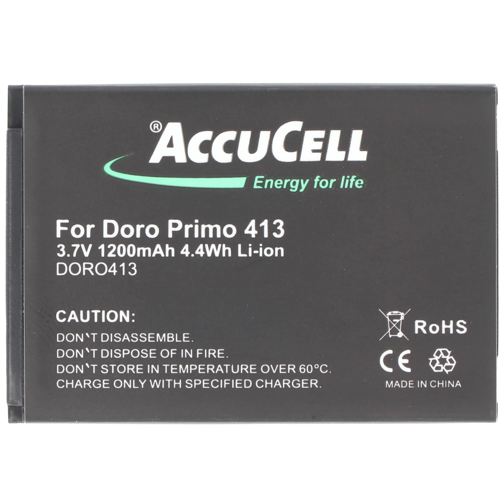 Akku passend für den Doro Primo 413 Akku RCB413 3,7 Volt 1200mAh