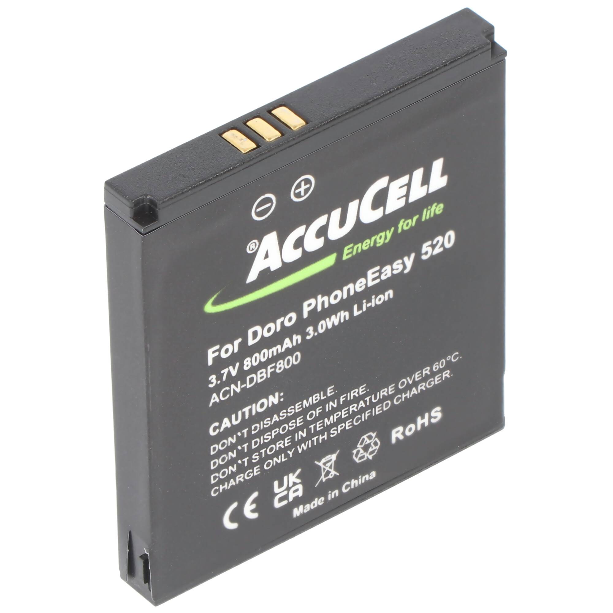 Akku für Doro PhoneEasy 520 Akku DBF-800A, DBF-800B, DBF-800C, DBF-800D, DBF-800E 43,7x39,6x5,5mm