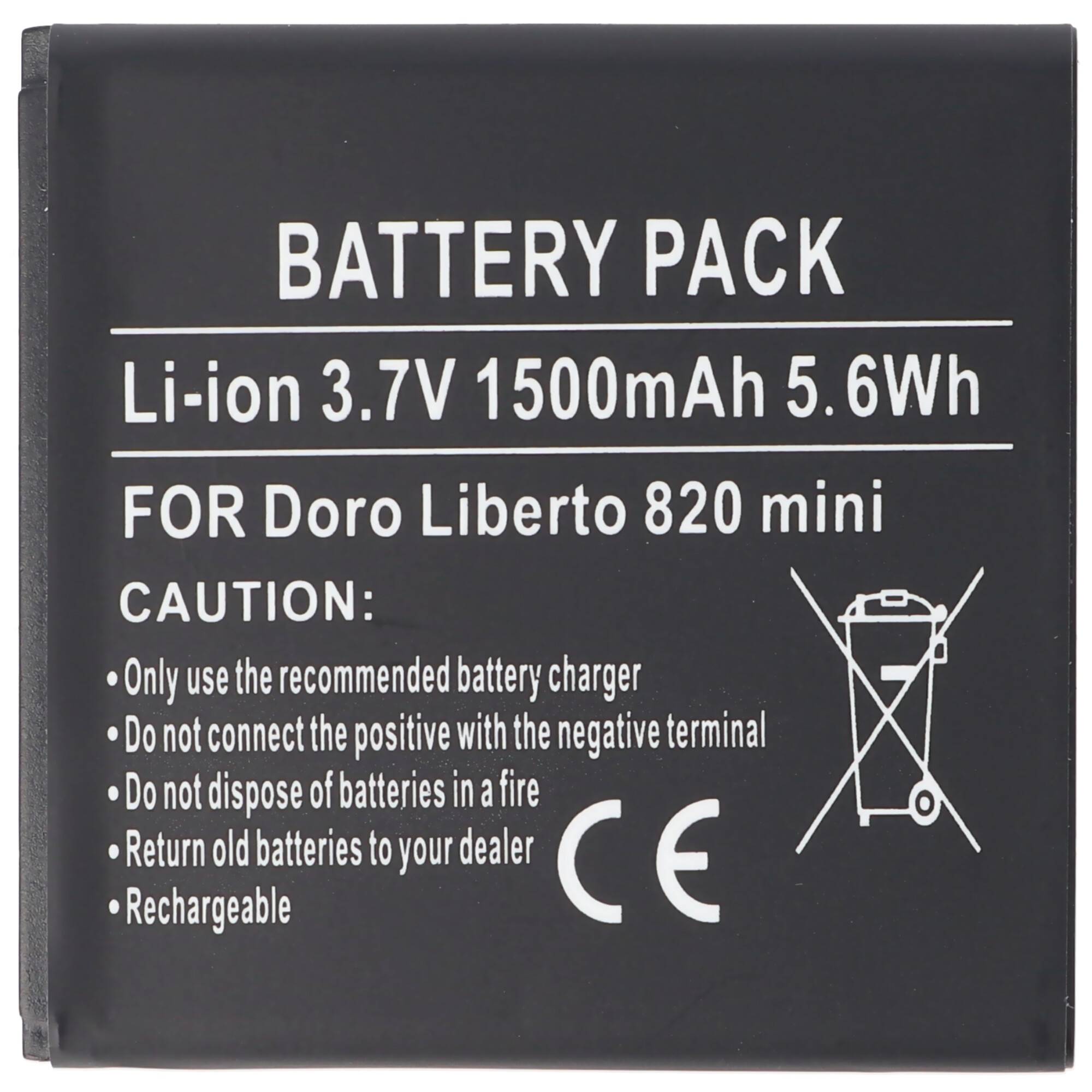 Schwarzes Lithium-Ionen-Akkupack mit der Bezeichnung „Battery Pack