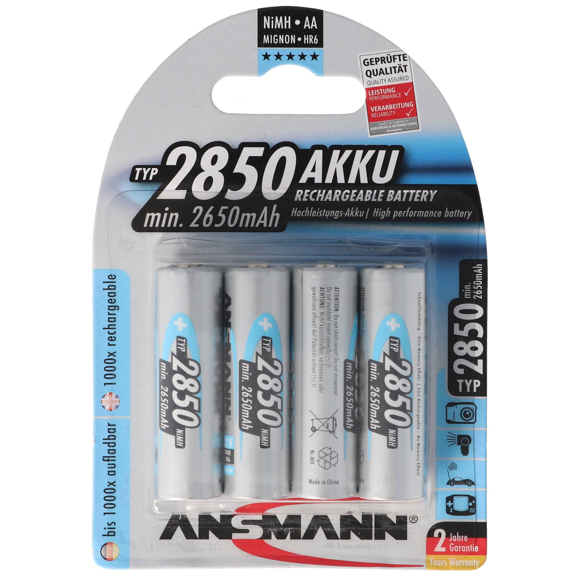 Ansmann NiMH 1,2V AA 2850mAh Photo Akku 5030862 inkluisve AccuSafe Akkubox