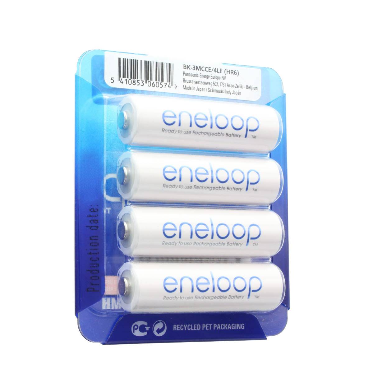 Panasonic eneloop Standard (ehem. Sanyo eneloop Standard) HR-3UTGB-4BP Case AA Mignon-Akku 4-er Pack mit Case