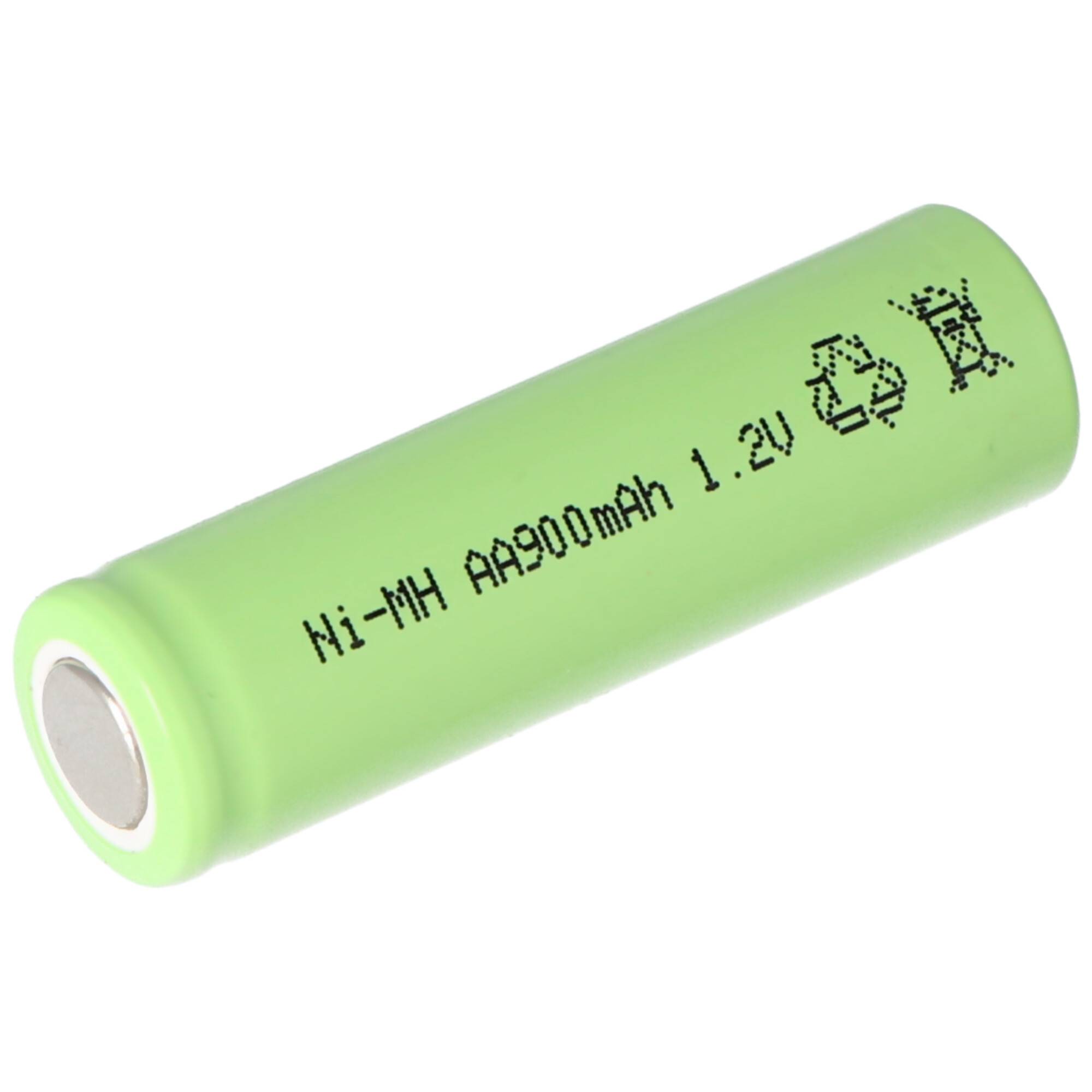 NiMH Akku Flat Top Mignon AA 900mAh Industrieausführung mit flachem Pluspol