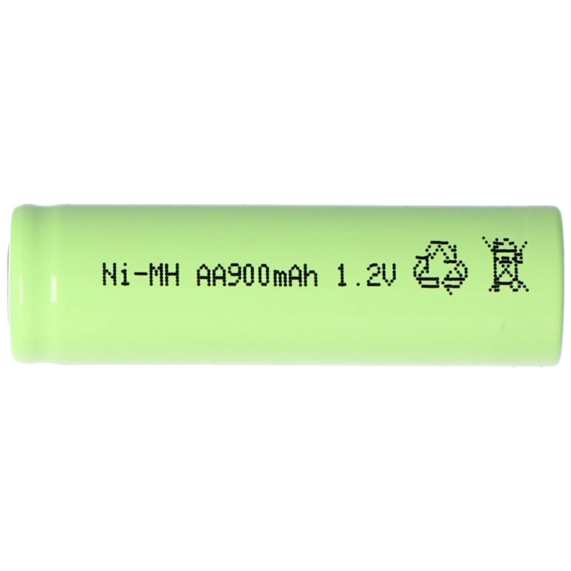 NiMH Akku Flat Top Mignon AA 900mAh Industrieausführung mit flachem Pluspol
