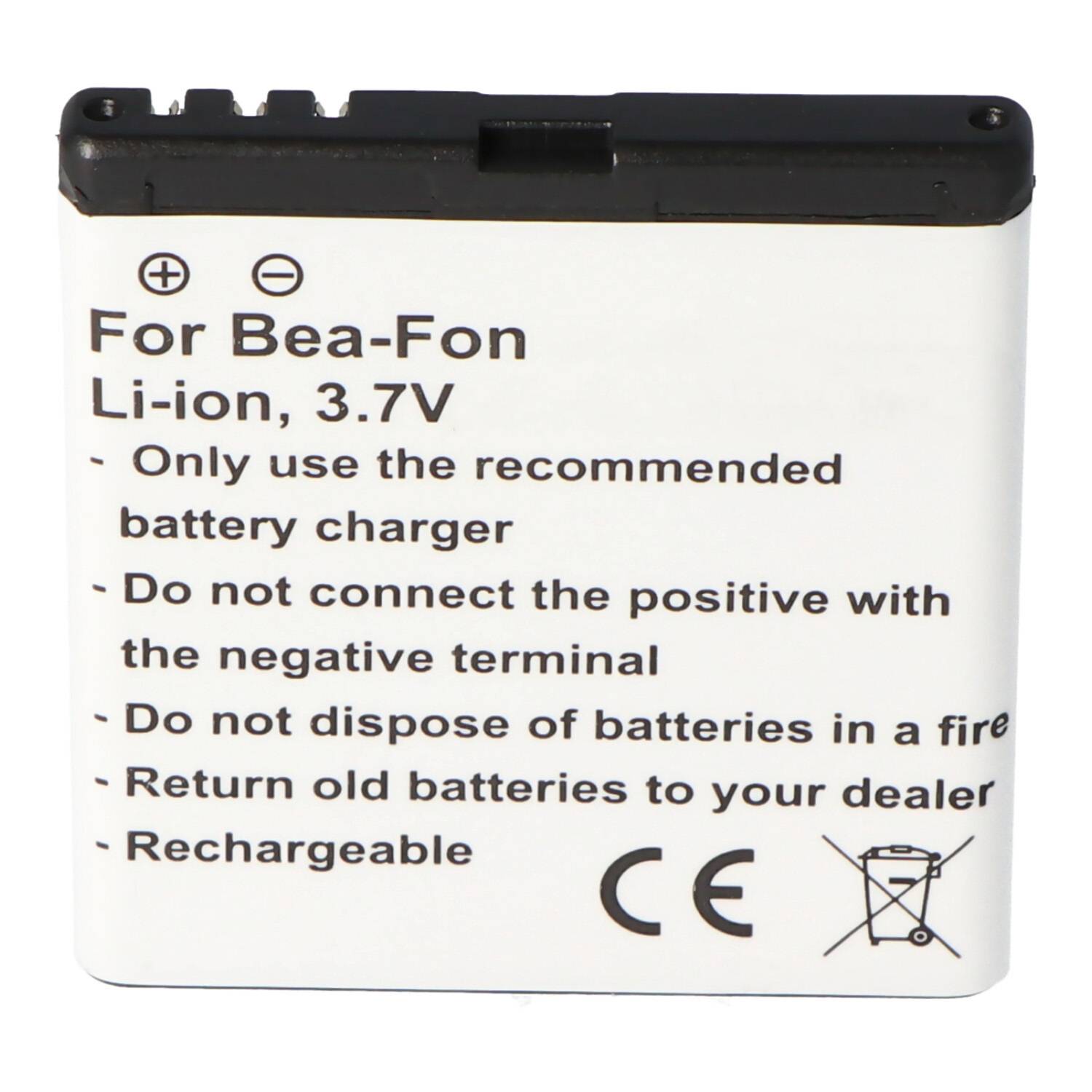 Nachbau Akku passend für den Bea-Fon SL470 Akku SL570 3,6-3,7V 1000-1250mAh max. 4,6Wh