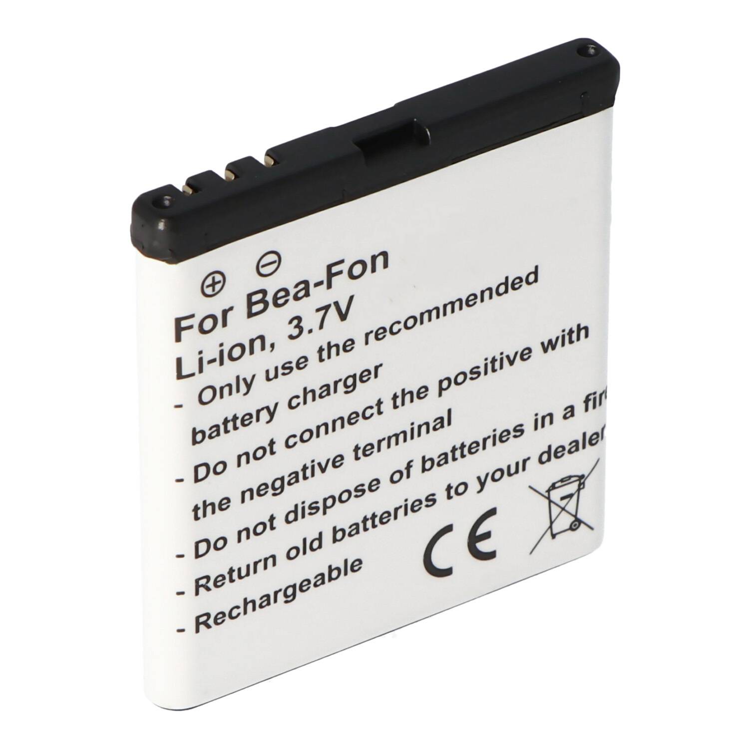 Nachbau Akku passend für den Bea-Fon SL470 Akku SL570 3,6-3,7V 1000-1250mAh max. 4,6Wh