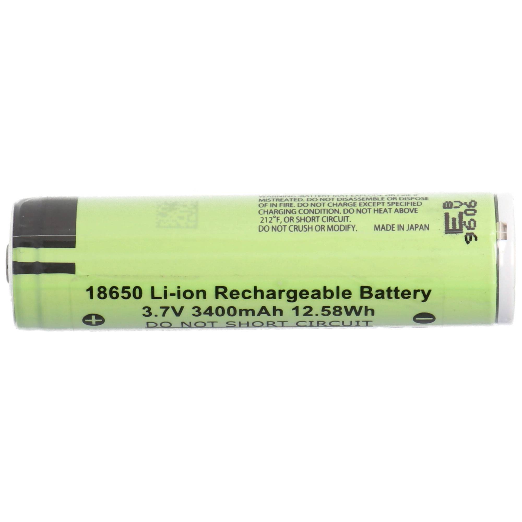 3400mAh Panasonic 18650 Li-Ion Akku mit eigener Schutzschaltung, ca. 69 x 18,61mm beachten