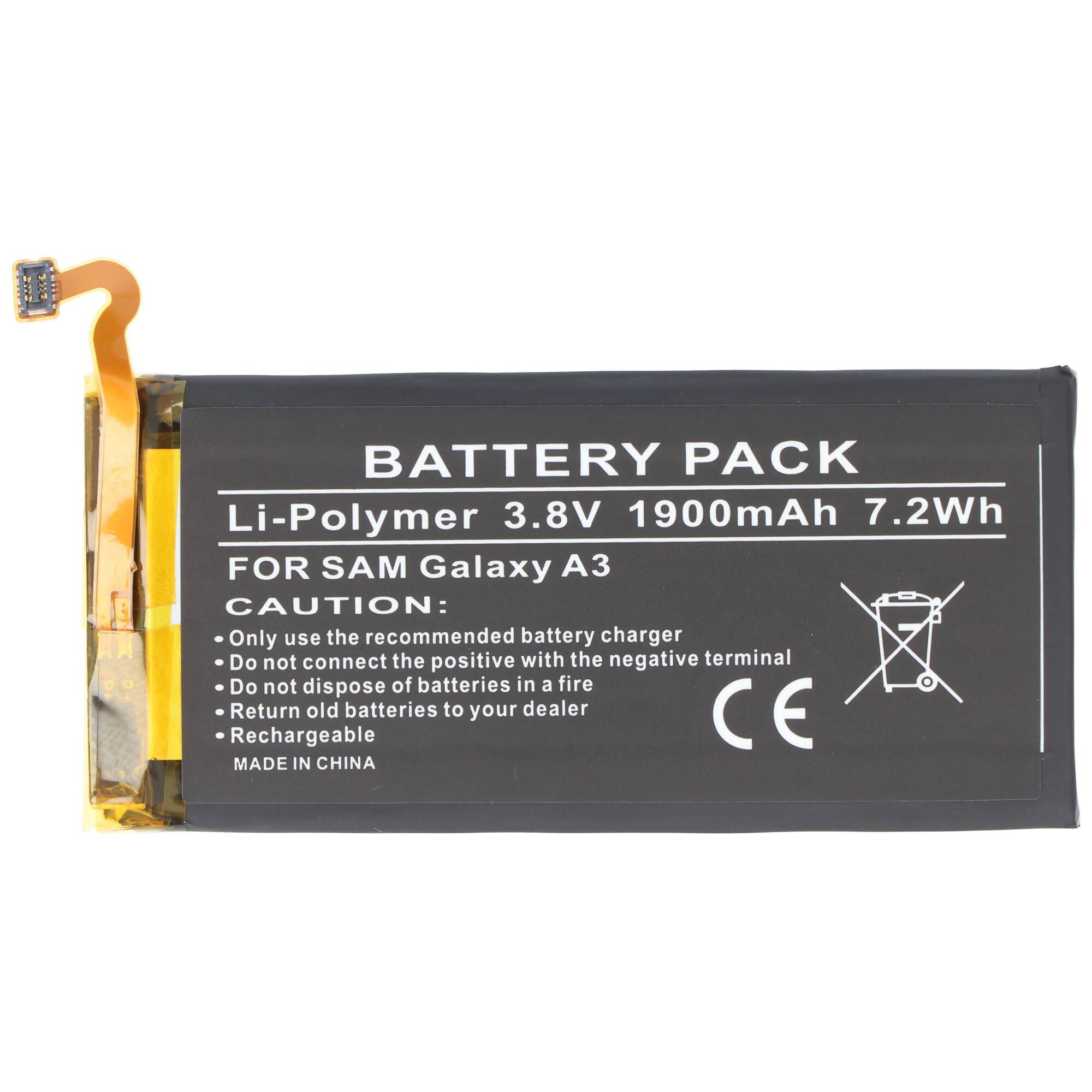 EB-BA300ABE Ersatz-Akku für Samsung Galaxy A3 3,8 Volt 1900mAh