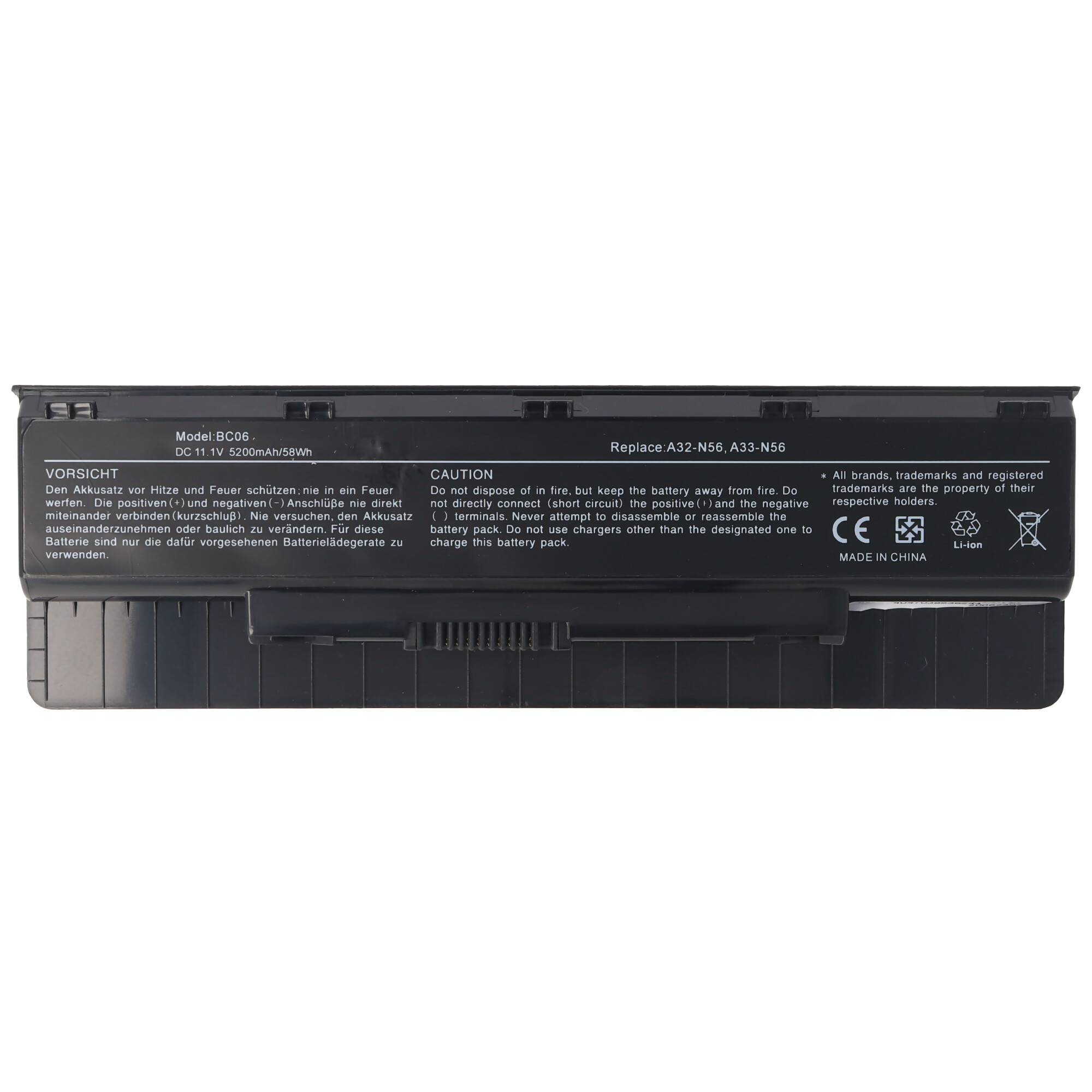 A31-N56, A32-N46, A32-N56, A33-N56 Ersatz-Akku für Asus B53A mit 11,1 Volt 5200mAh