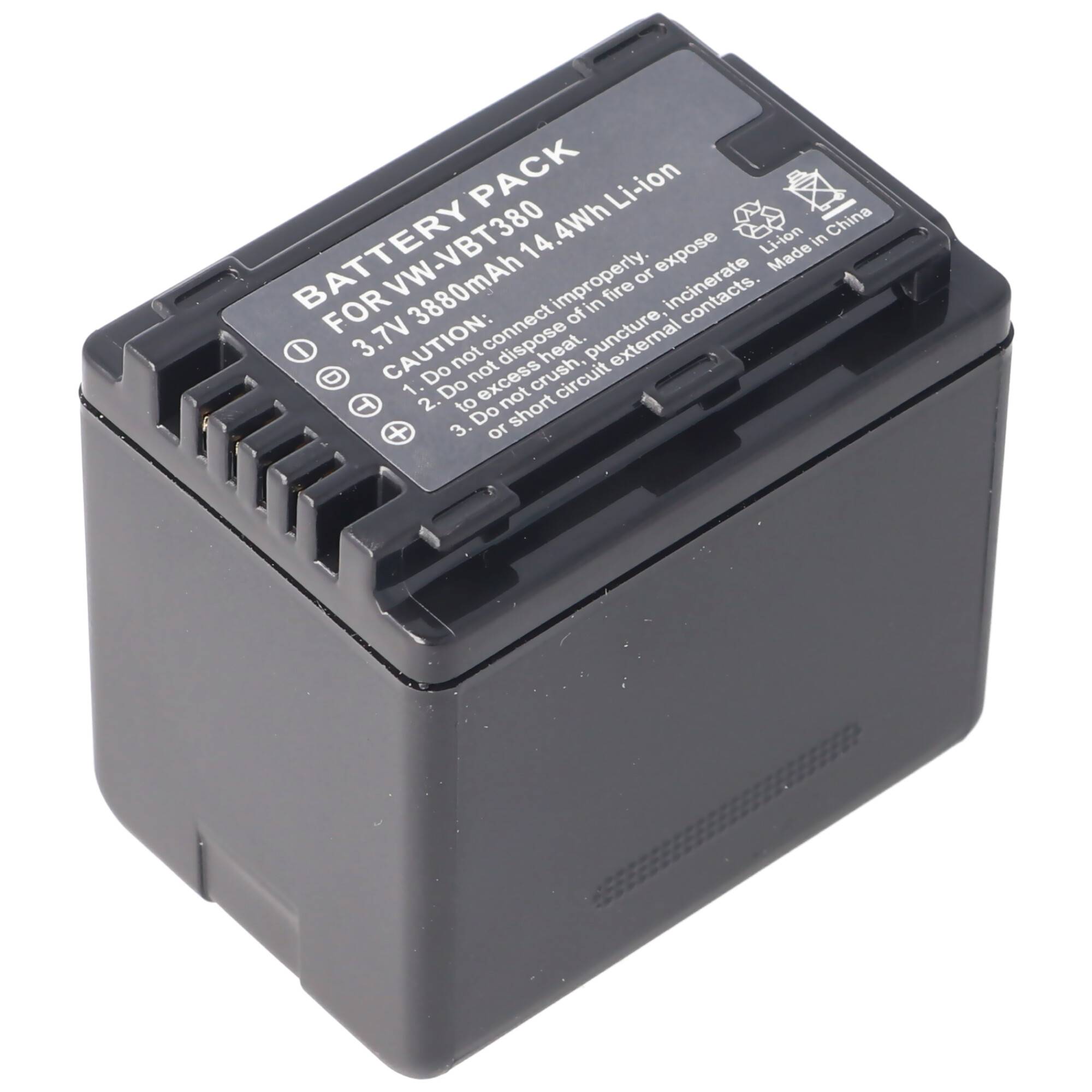 Akku nur passend für den Panasonic HC-V110, HC-V130, HC-V710 Akku VW-VBT380, 3400mAh