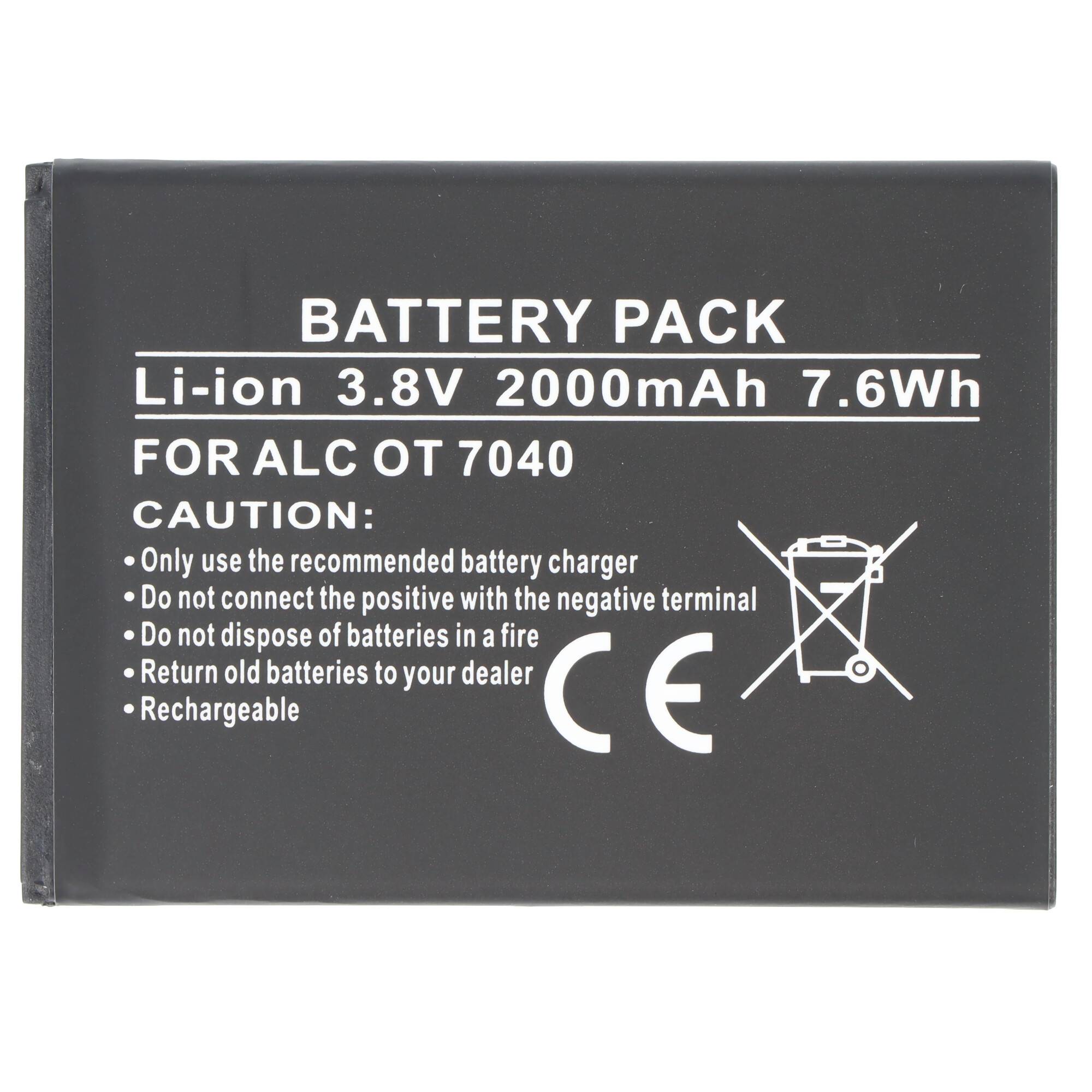 Schwarzer wiederaufladbarer Li-Ionen-Akkupack mit Beschriftung „BATTERY PACK