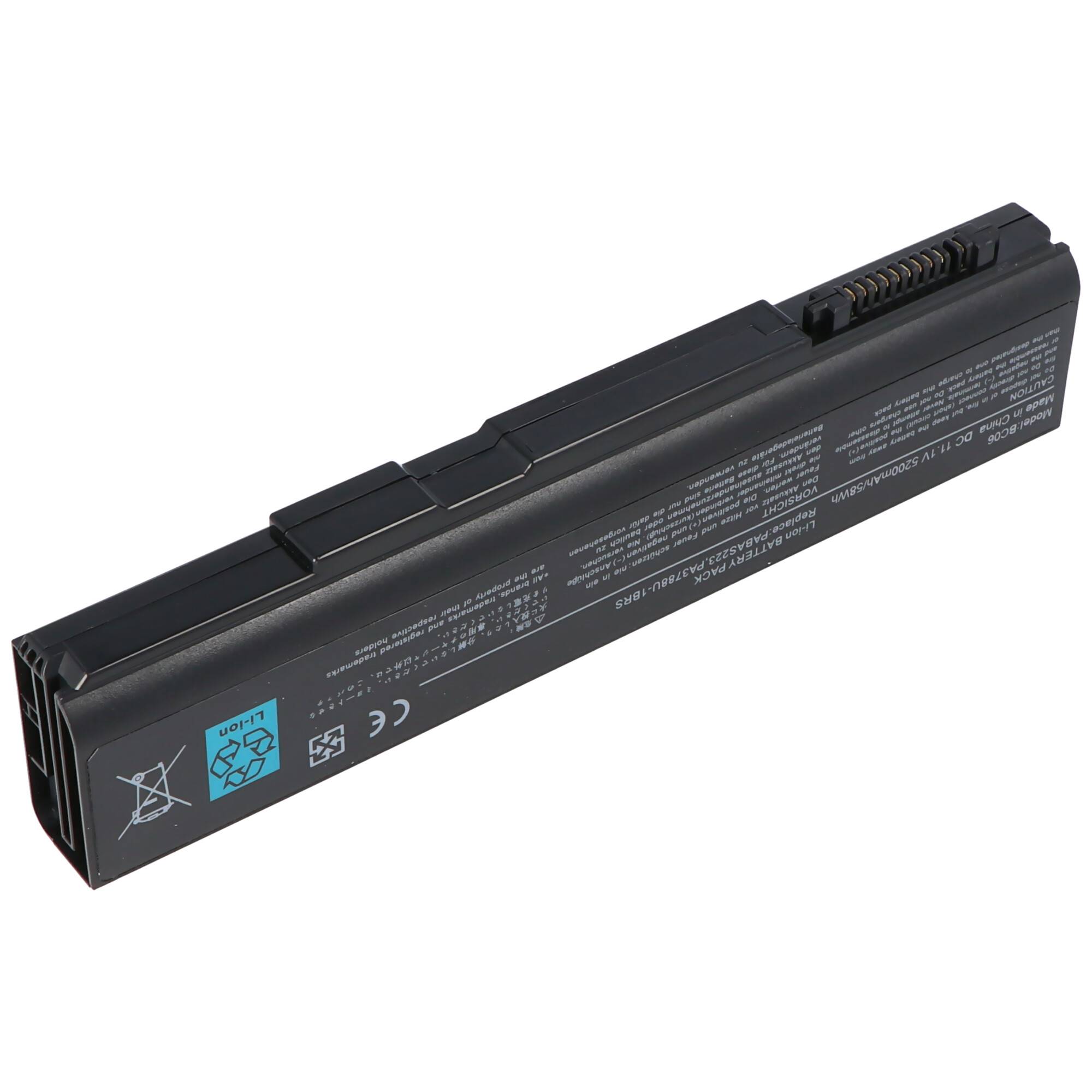 Akku passend für Akku Toshiba PA3788U-1BRS, PABAS221, PABAS223, 10,8 Volt 4400mAh