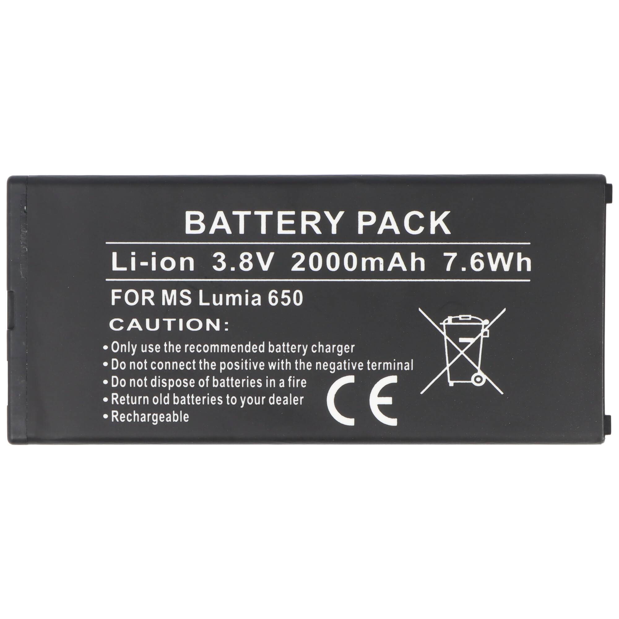 Schwarzes Lithium-Ionen-Akkupack mit der Bezeichnung „BATTERY PACK