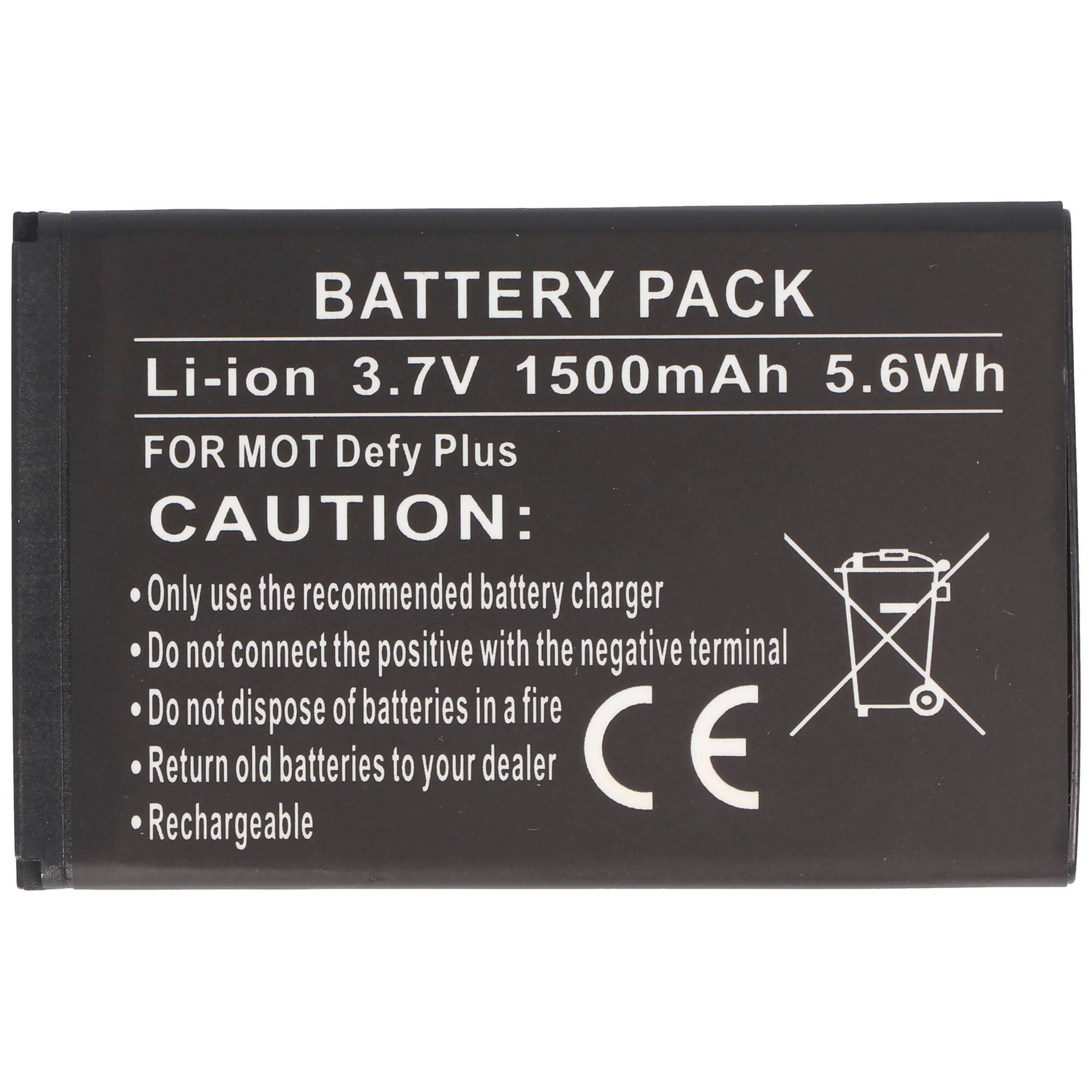 Akku passend für Motorola Defy Plus Akku HF5X mit 3,7V und 1500mAh
