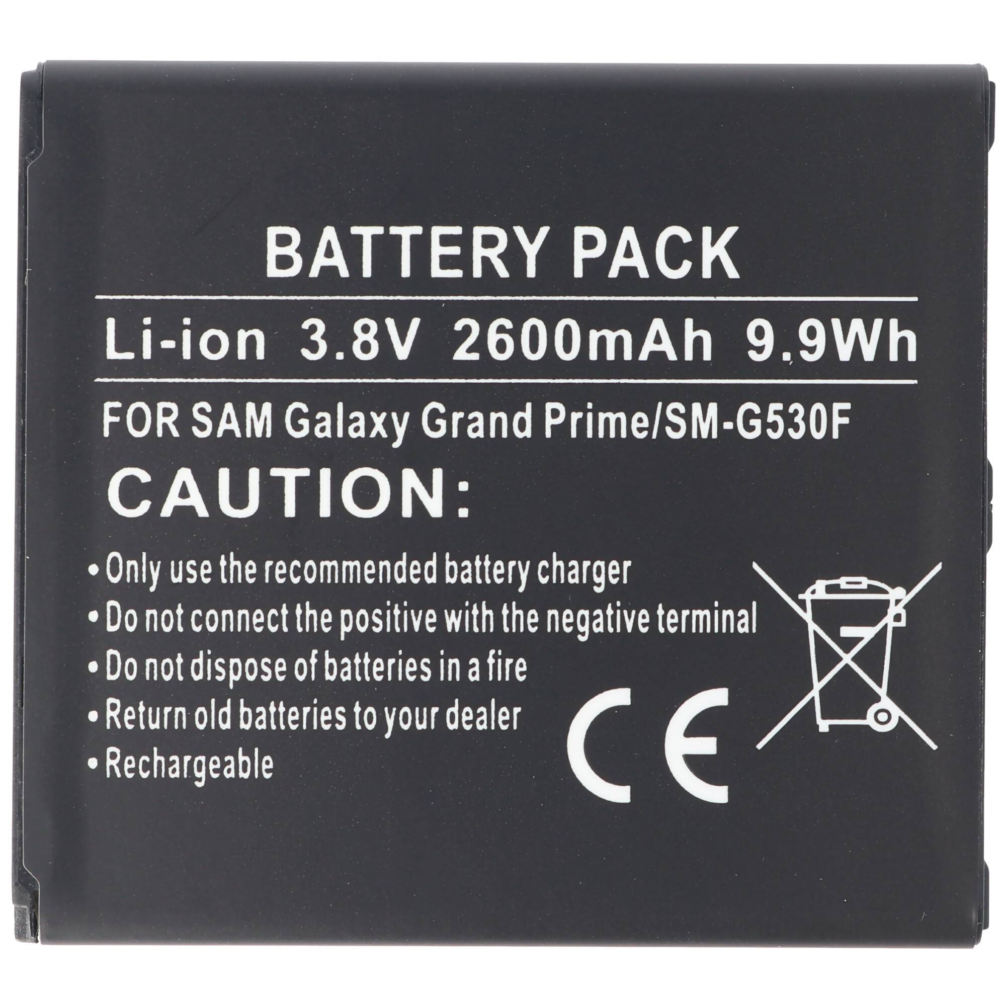 Akku passend für Samsung Galaxy J3 2016, BG530CBU, EB-BG530BB, EB-BG530BBC, 2600mAh ohne NFC