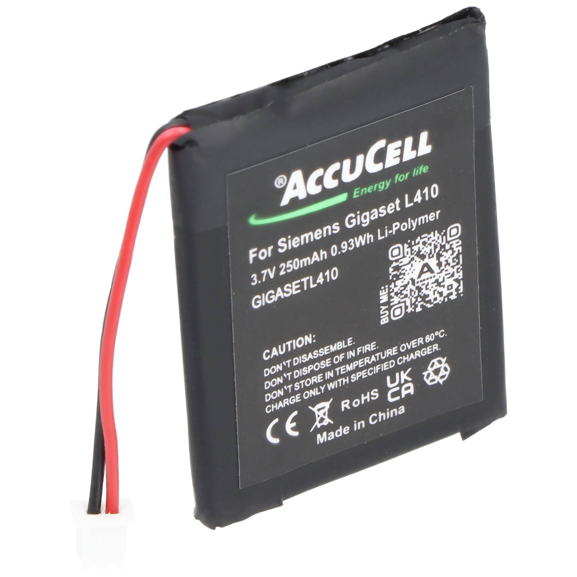 Akku passend für Siemens Gigaset L410 Akku S30852-D2240-X1 V30145-K1310-X448 3,7 Volt 250mAh