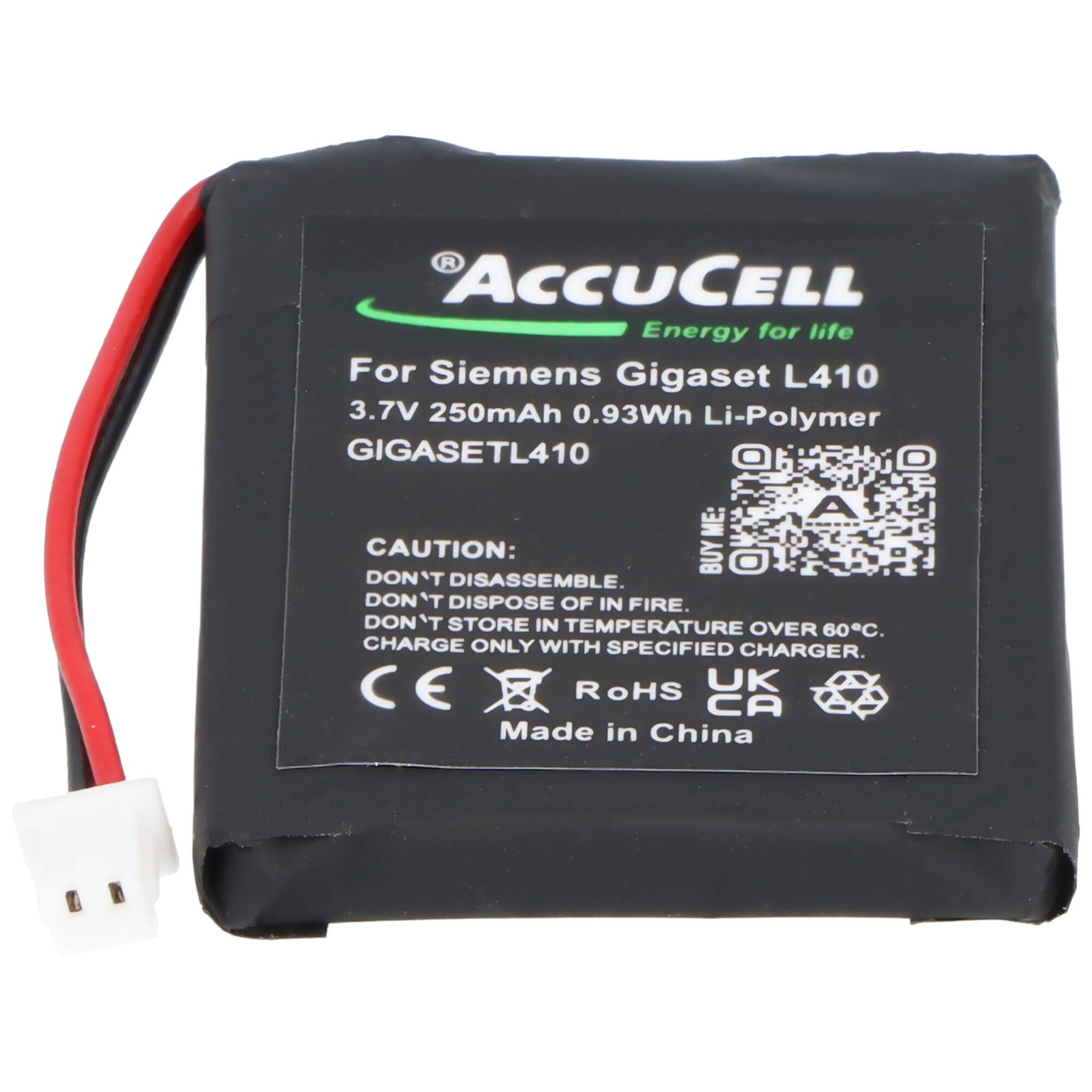 Akku passend für Siemens Gigaset L410 Akku S30852-D2240-X1 V30145-K1310-X448 3,7 Volt 250mAh