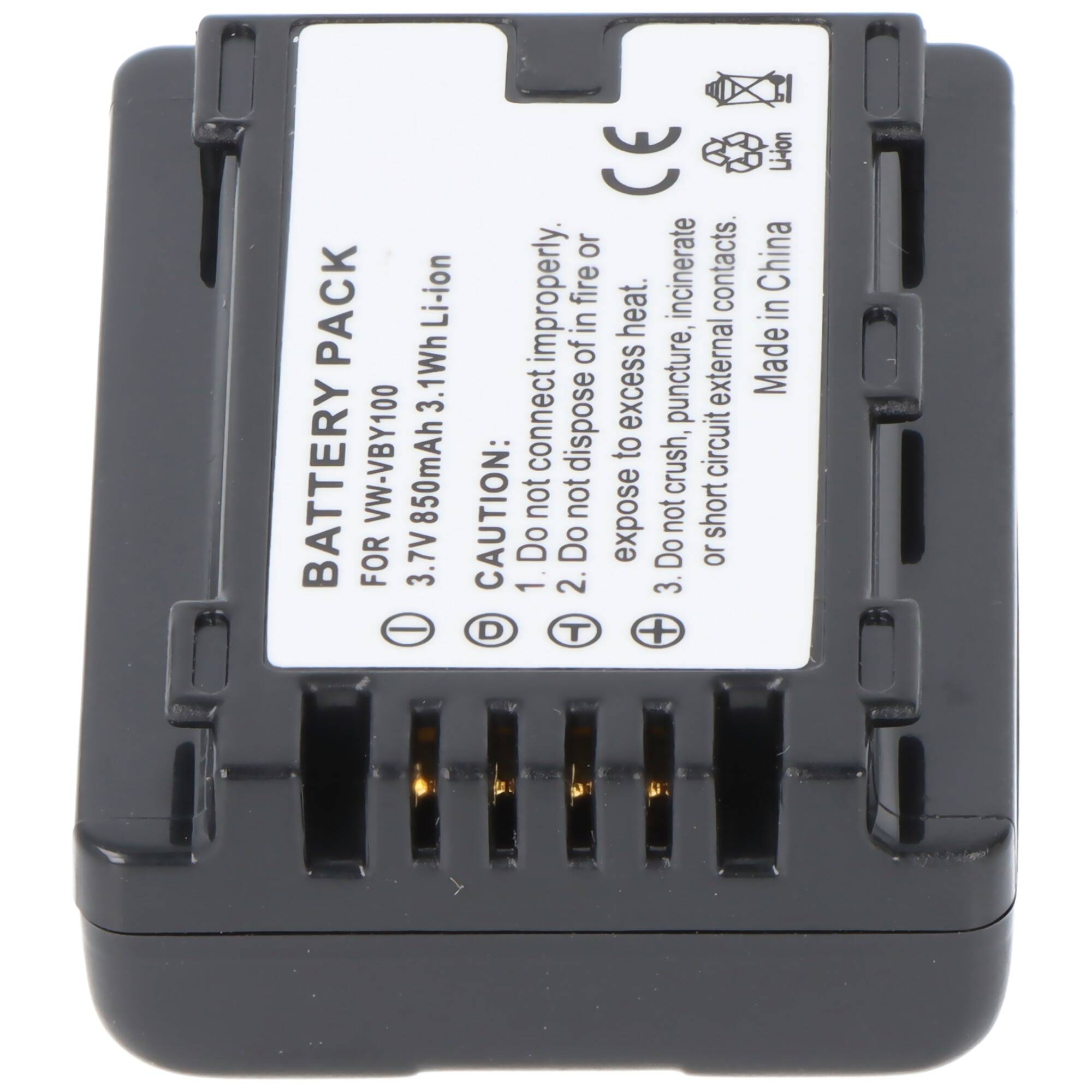Schwarzes Lithium-Ionen-Batterieset mit Beschriftung „BATTERY PACK