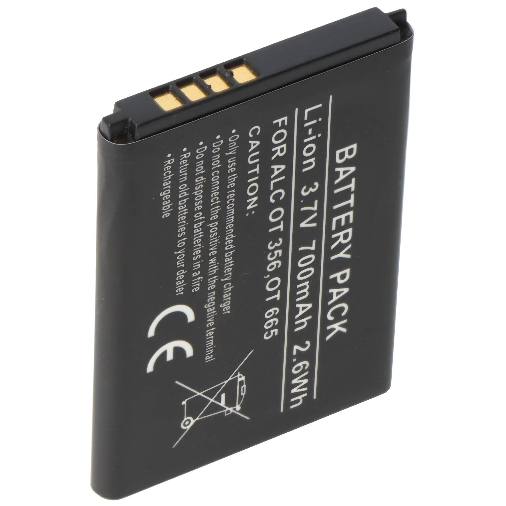 AccuCell Akku passend für Alcatel One Touch 356, 665, 665x, 46,9 x 33,9 x 4,6mm