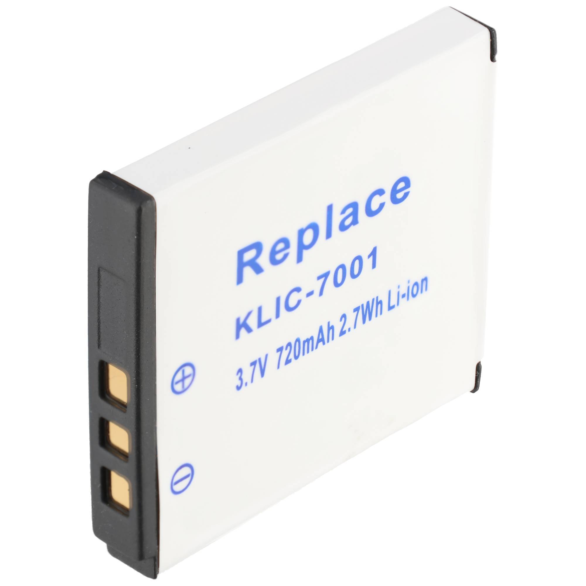 Ersatz KLIC-7001 3.7V 720mAh Li-Ionen-Kamerabatterie mit sichtbaren Anschlüssen