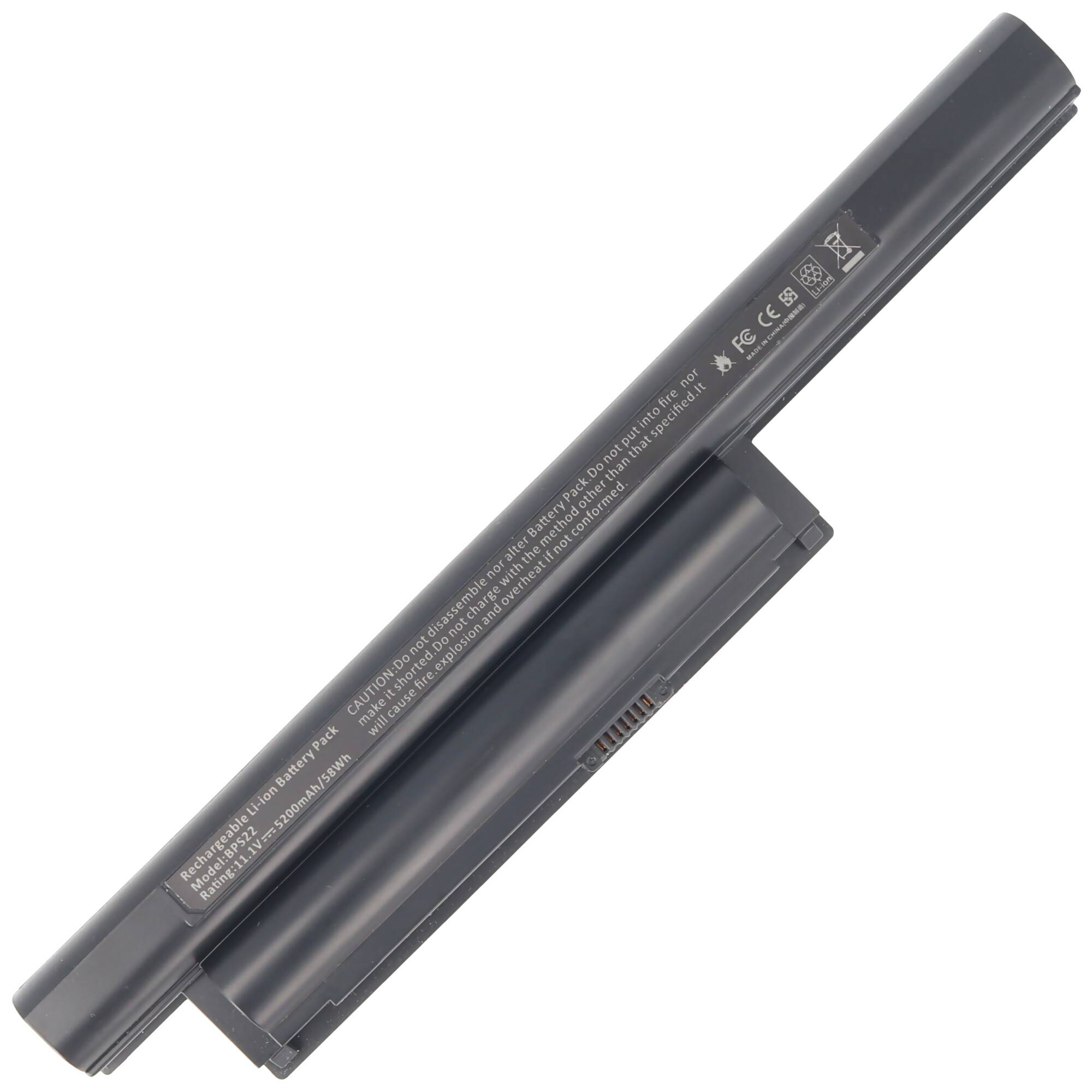 Akku passend für VGP-BPS22A Akku für Sony Laptop mit 11,1V, 5200mAh