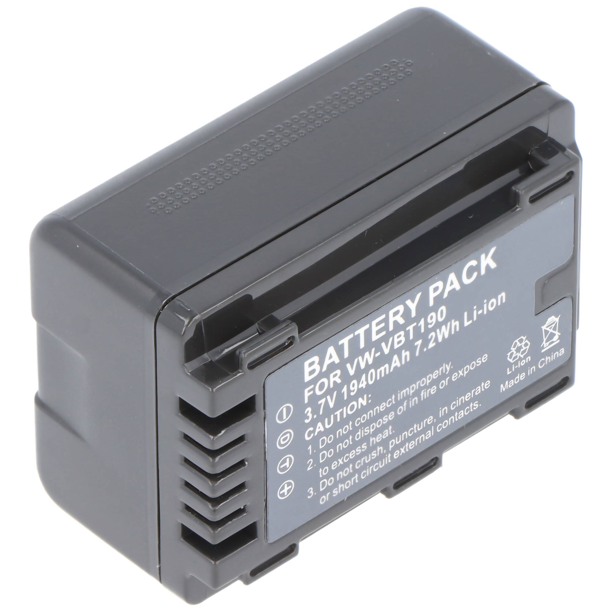 Akku passend für den Panasonic VW-VBT190 Li-Ion Akku 1500mAh, decoded VW-VBT190E-K, VW-VBT190