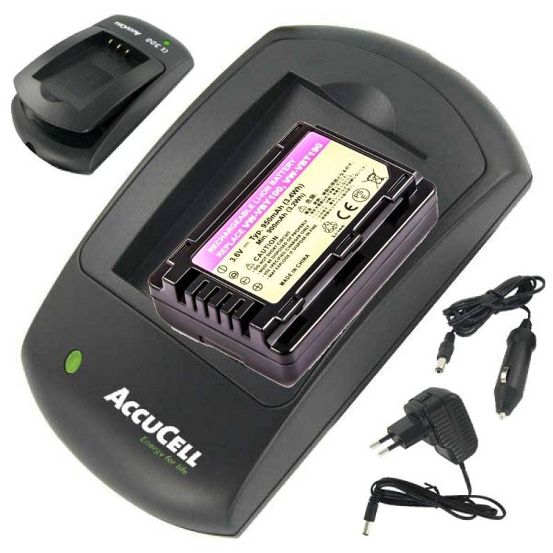VW-VBT190 Nachbau Akku und Ladegerät inkl. 12 Volt Ladekabel fürs Auto, Leider nicht geeignet für die Camcorder Modelle