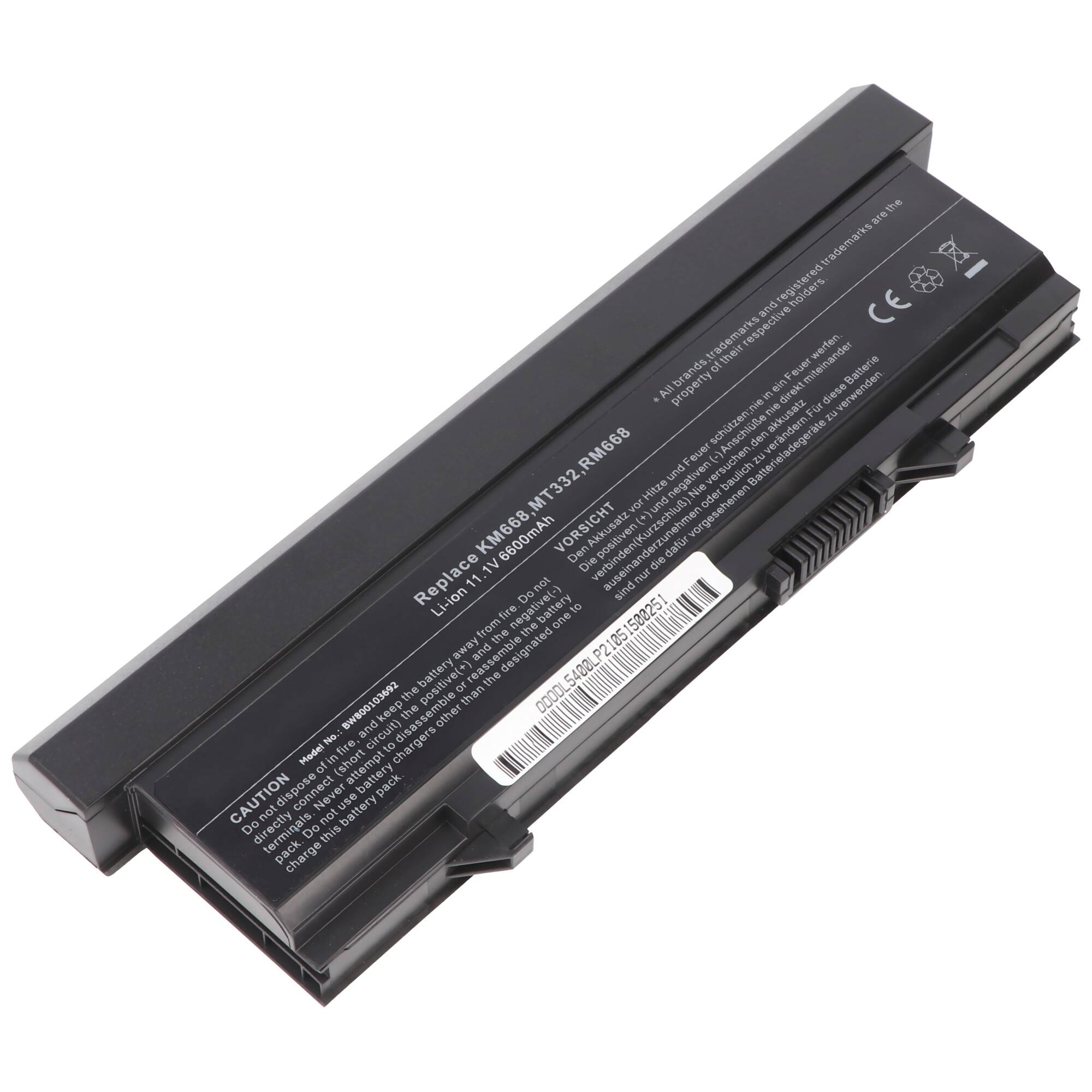 Akku passend für Dell KM742, Latitude E5400, E5500 Nachbau Akku KM742 mit 6600mAh