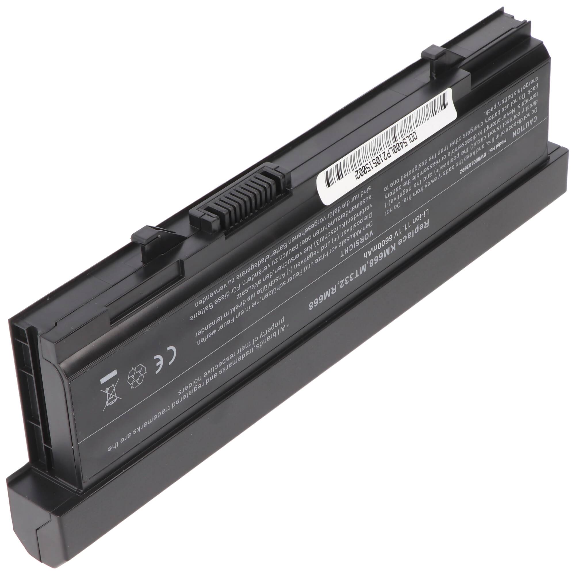 Akku passend für Dell KM742, Latitude E5400, E5500 Nachbau Akku KM742 mit 6600mAh