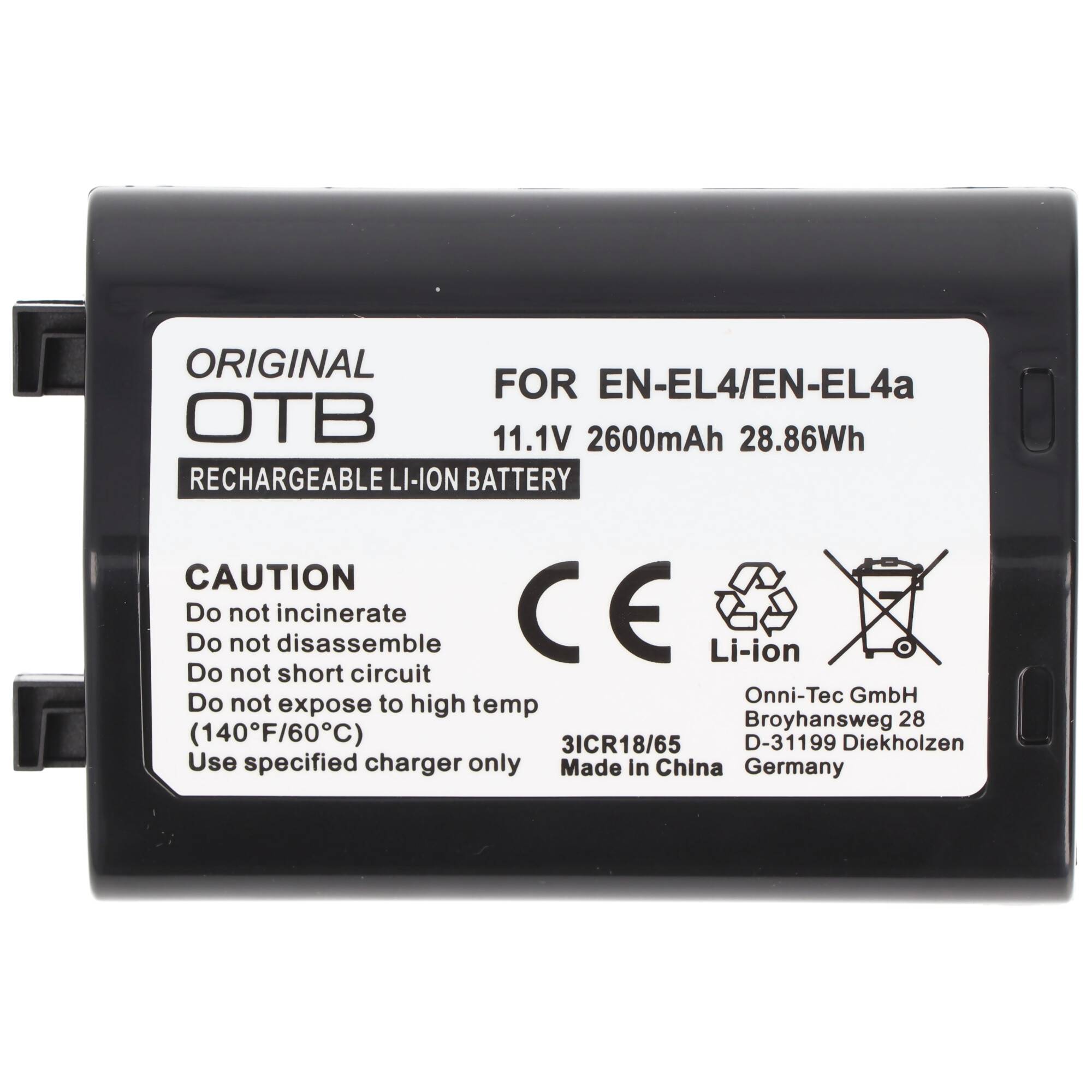 AccuCell Akku passend für Nikon EN-EL4 Akku, F6, D2H, D2X, D3, D3X