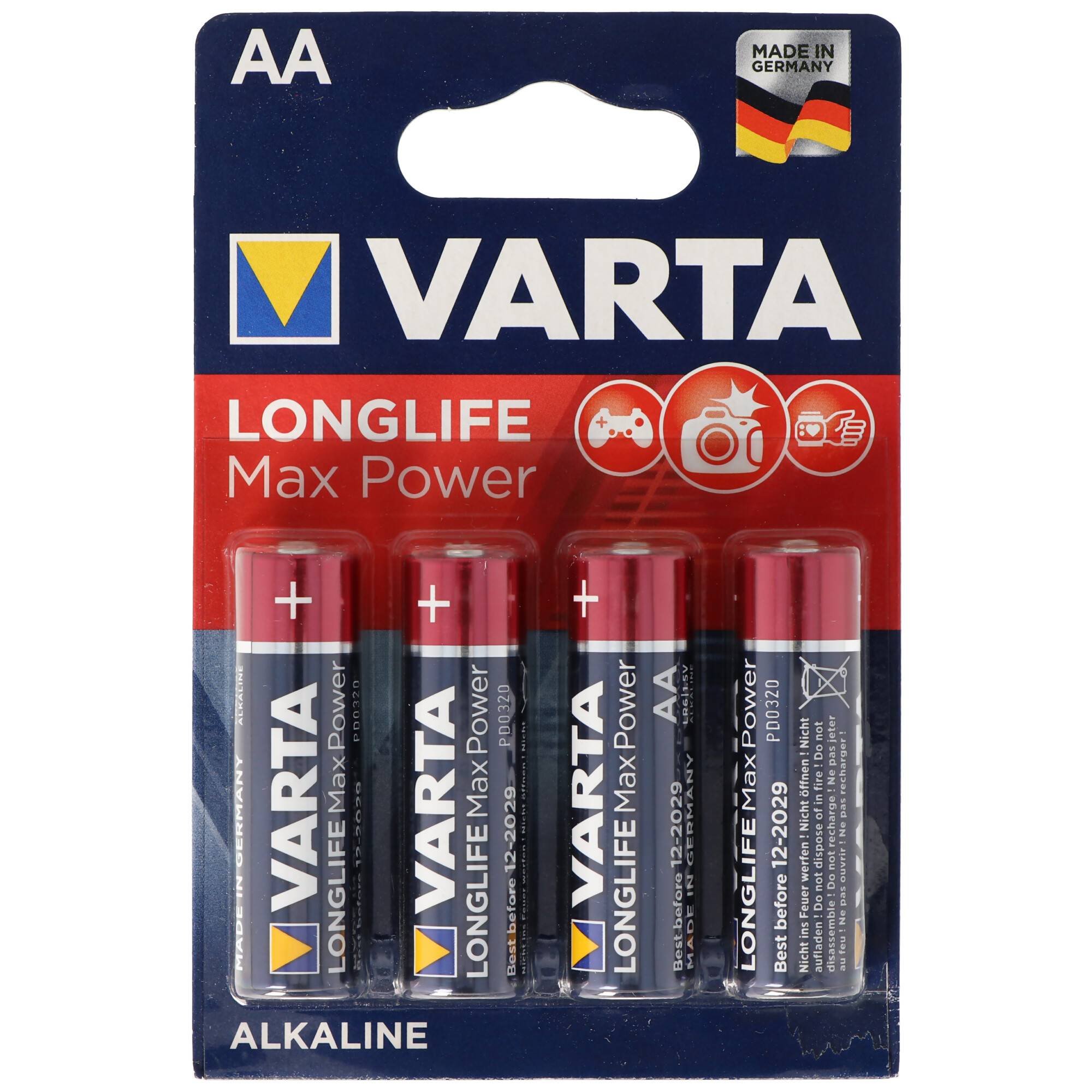 Varta Longlife Max Power (ehem. Max-Tech) 4706 Mignon AA 4-er Blister