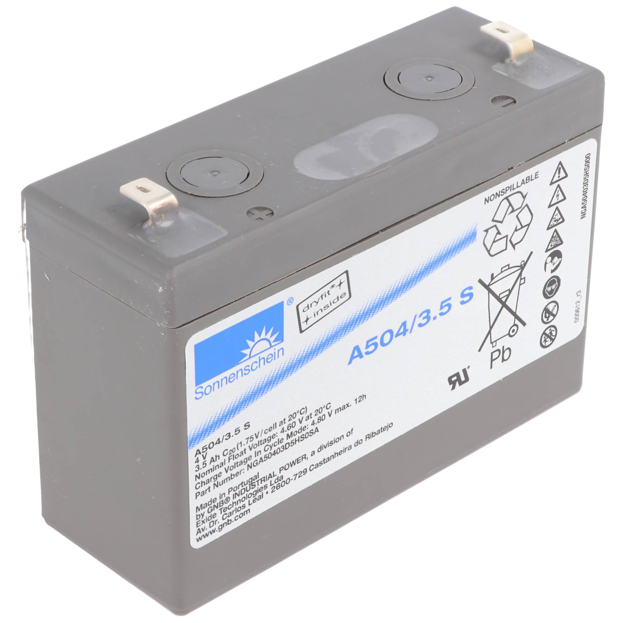 Sonnenschein Dryfit A504/3.5 S PB Blei-Akku Anschluss 4,8mm