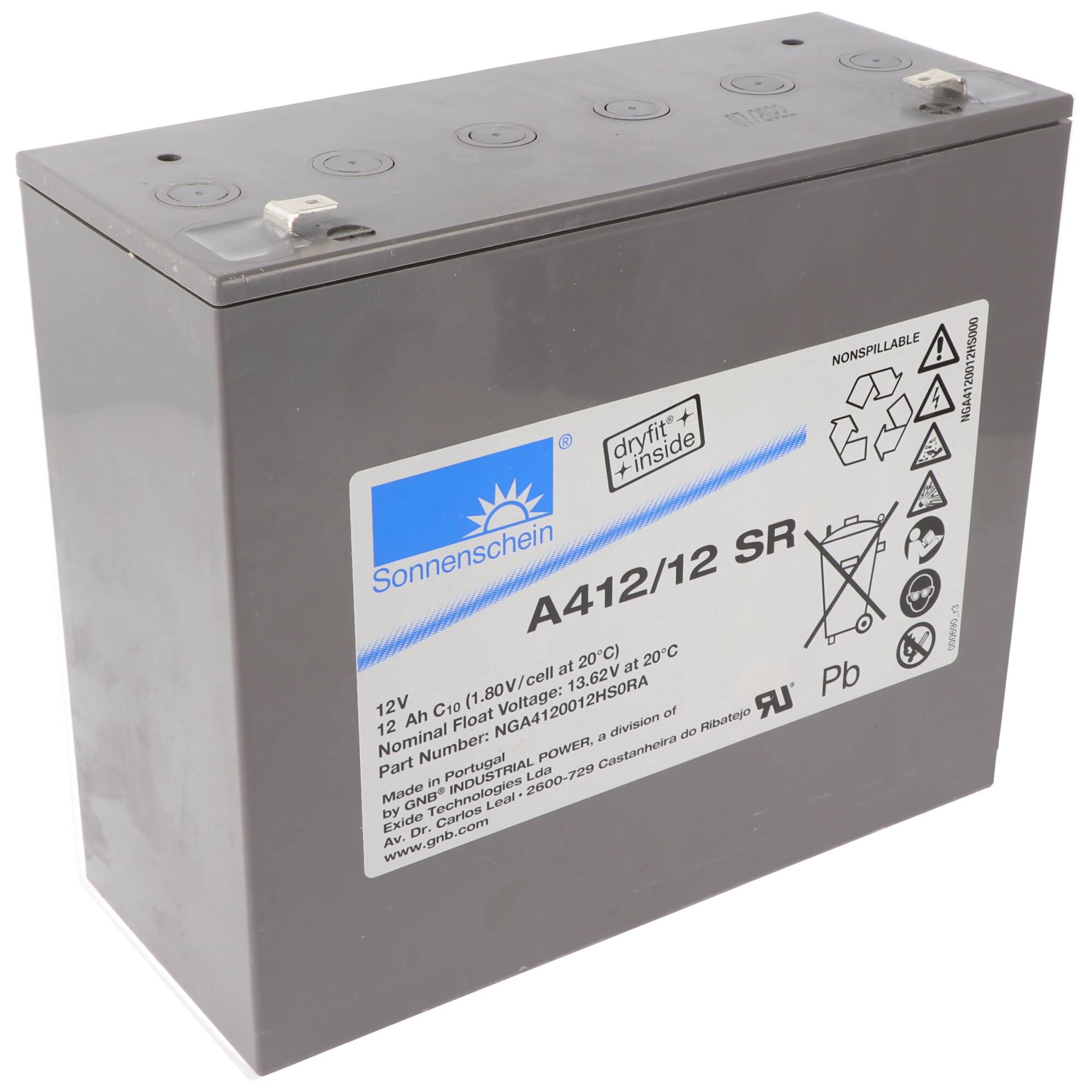 Graue Sonnenschein Dryfit Blei-Säure-Batterie mit der Bezeichnung 