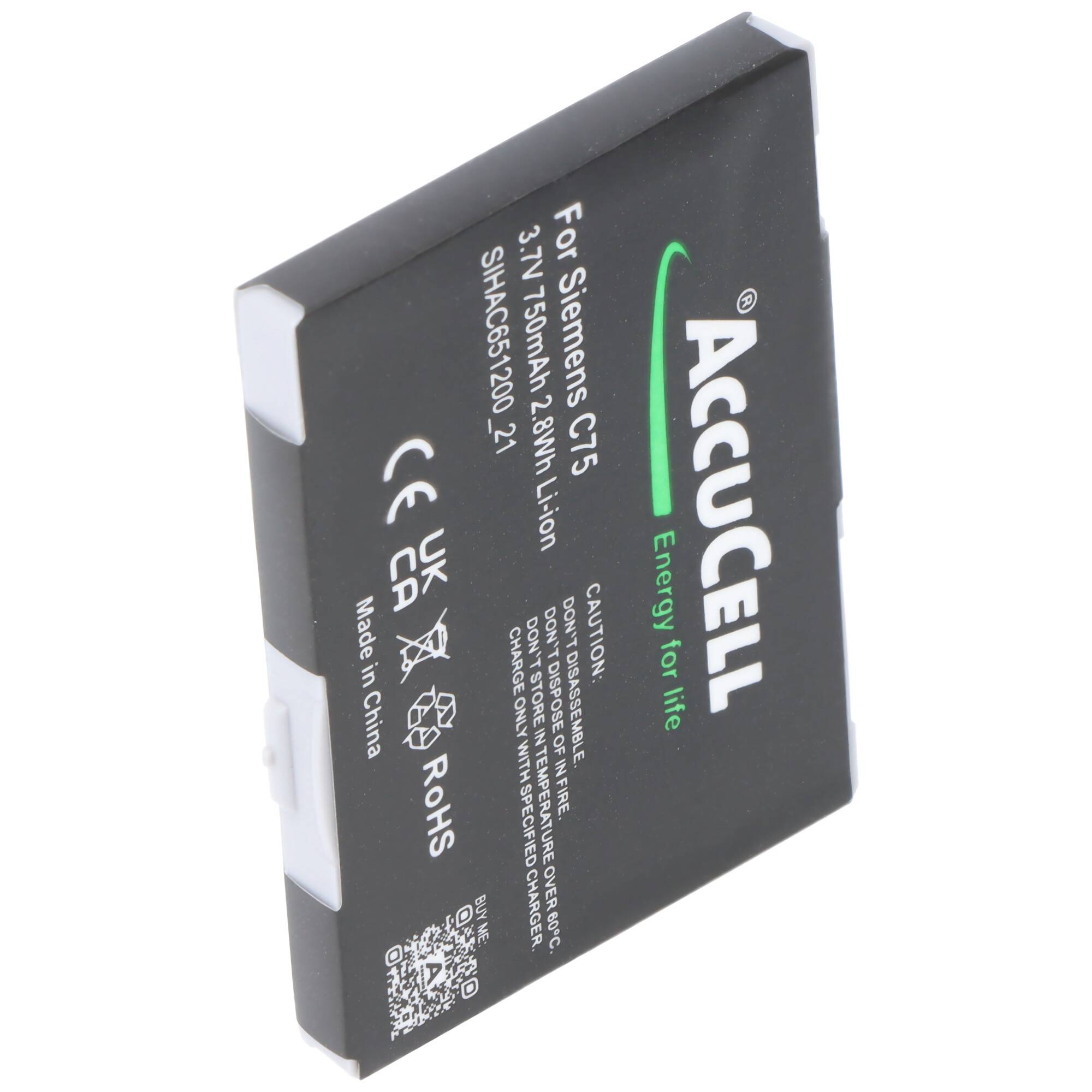 AccuCell Akku passend für Siemens C75, 750mAh