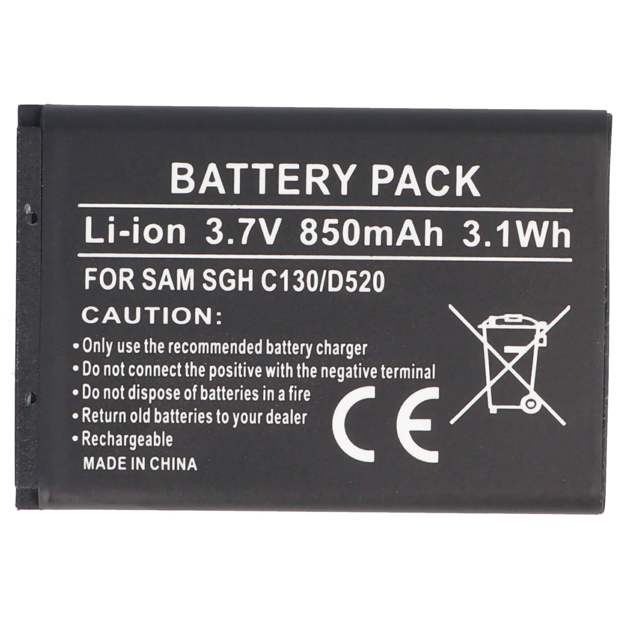 AccuCell Akku passend für Samsung SGH-X150, BST3108BEC /STD