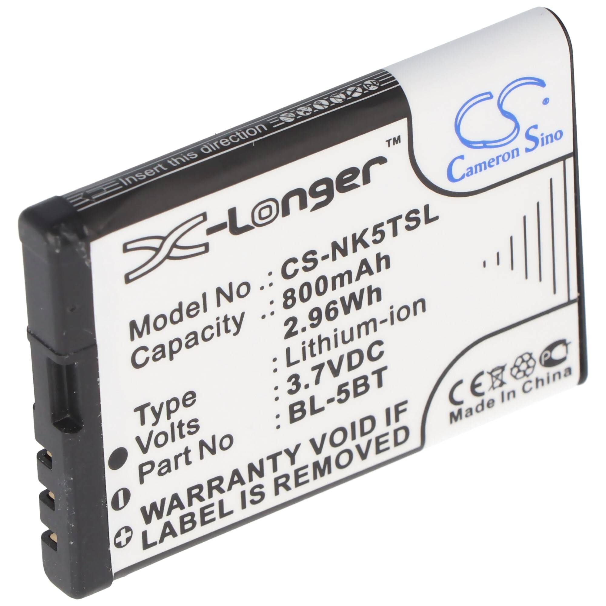 BL-5BT Akku für Nokia 2600 Classic, Nokia 7510, nicht Original 800mAh 3,0 Wh