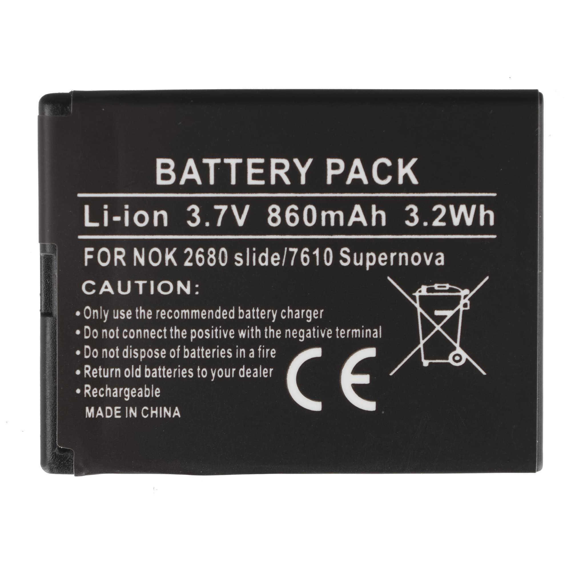 Schwarze Nokia-Batterie mit der Bezeichnung „Li-ion 3,7V 860mAh 3,2Wh