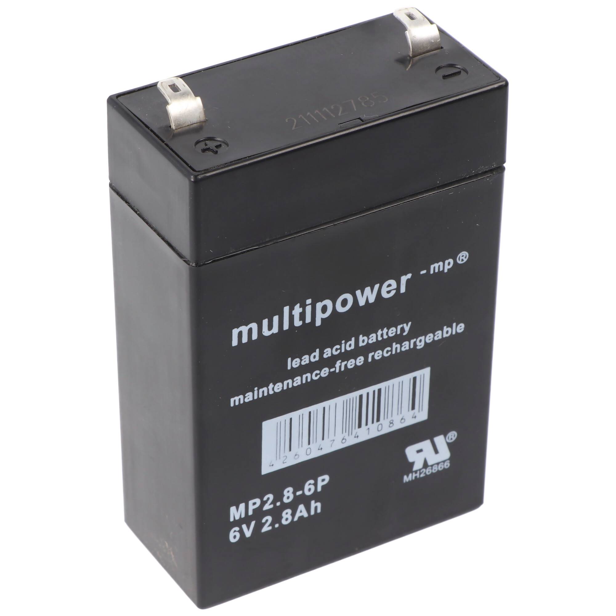 Multipower MP2.8-6 Akku PB Blei, 6V 2800mAh, Anschluss 4,8mm, MP2.8-6P