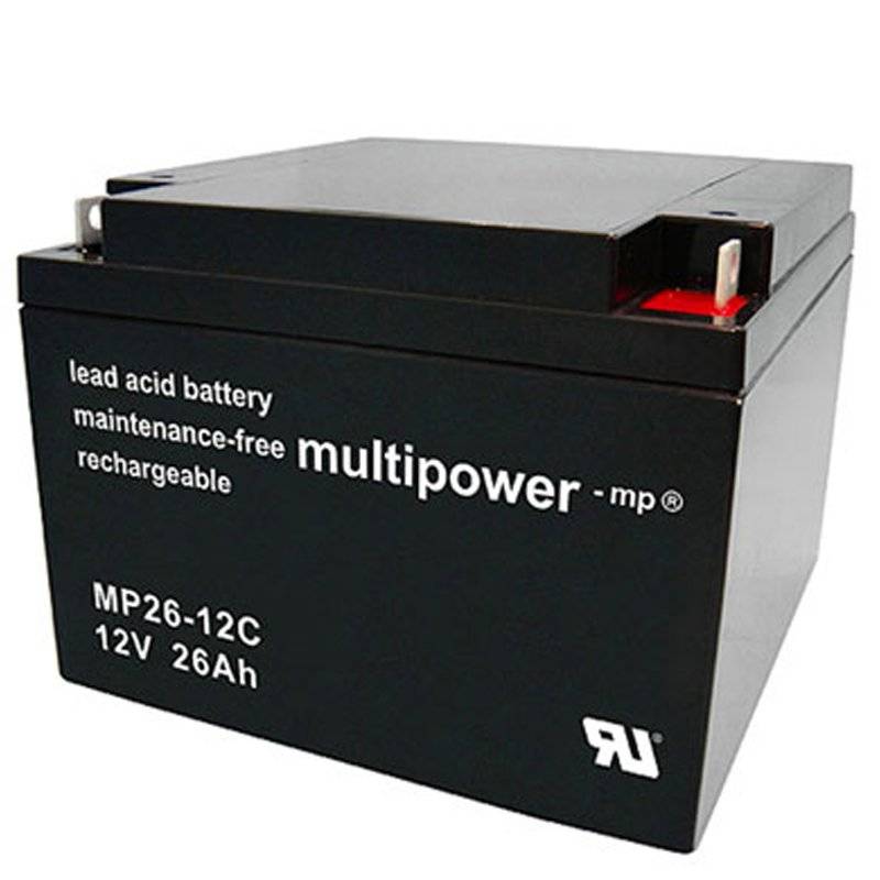 Multipower MP26-12C Akku Blei PB 12Volt 26Ah Cycle, Zyklenfest