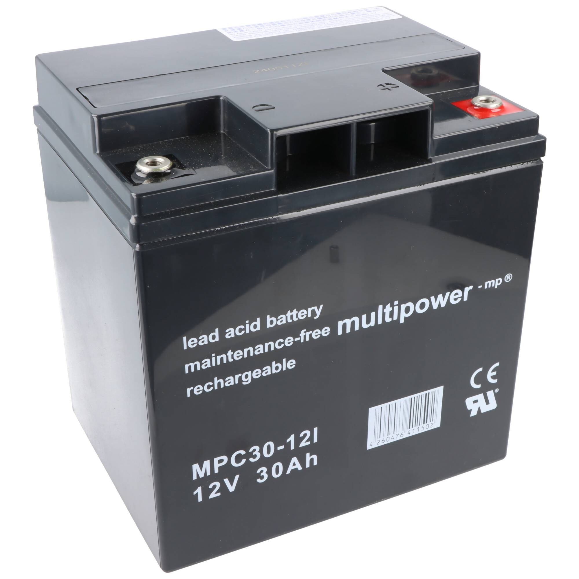 Multipower MP30-12C Blei Akku 12 Volt 30Ah mit M6 Schraubanschluss